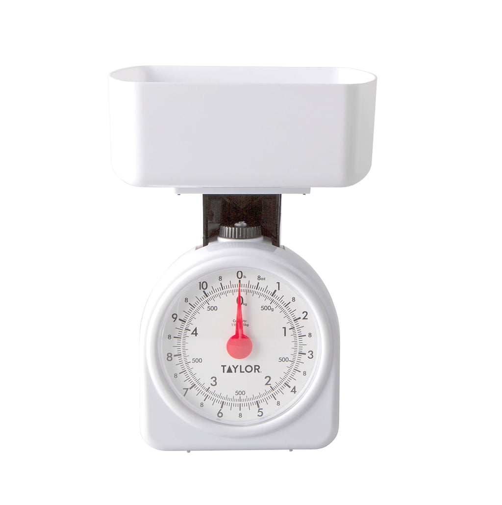 Taylor Mechanical Kitchen Scale and Food Scale in White, Max 11 lbs - Image 4