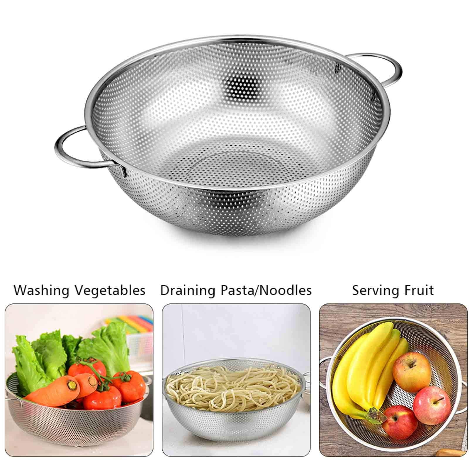 Coliware Stainless Steel Colander Set of 3, Micro-Perforated Colanders Strainers for Draining Rinsing - 1/3/5 Quart - Image 5