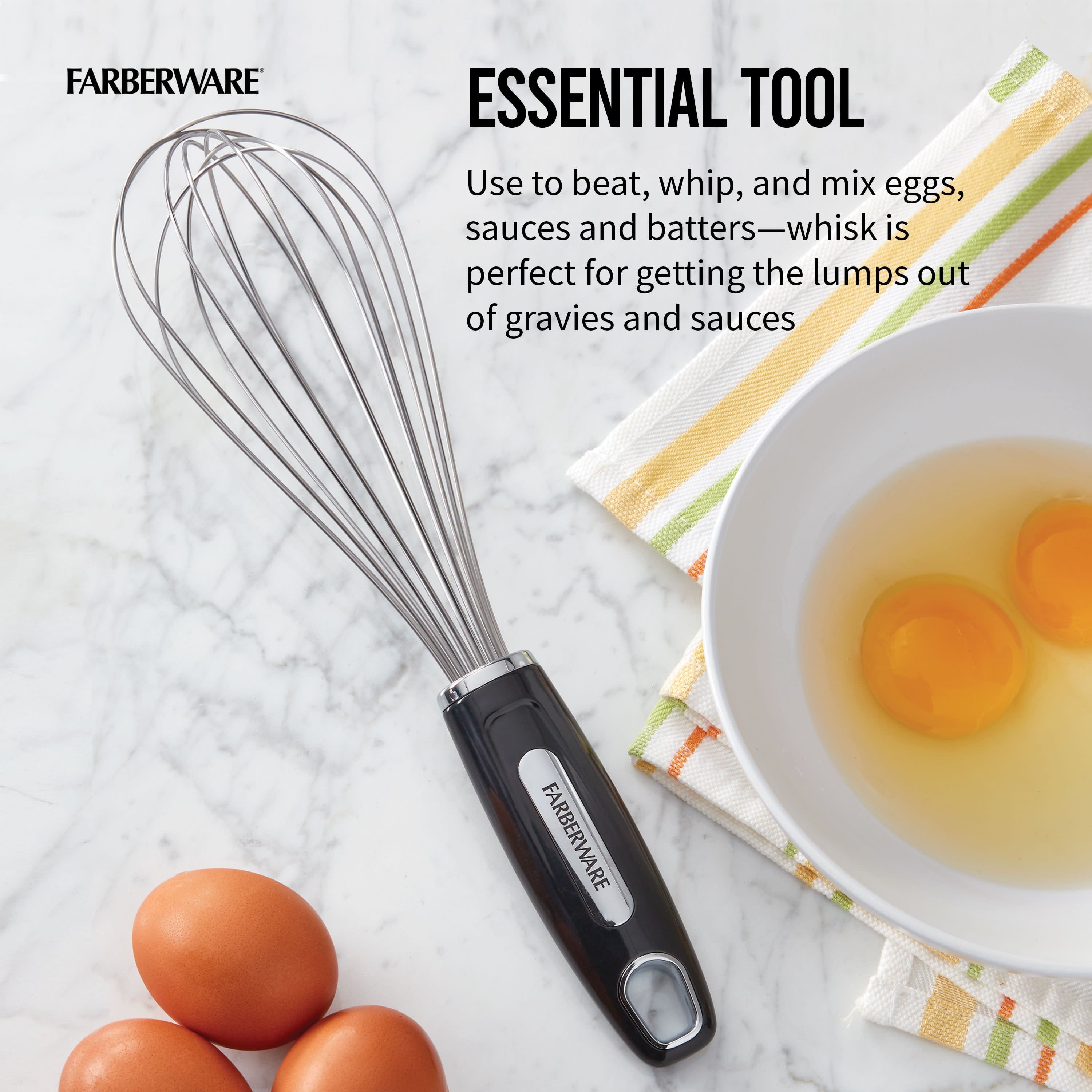 Professional Metal Whisk with Black Handle - Image 2