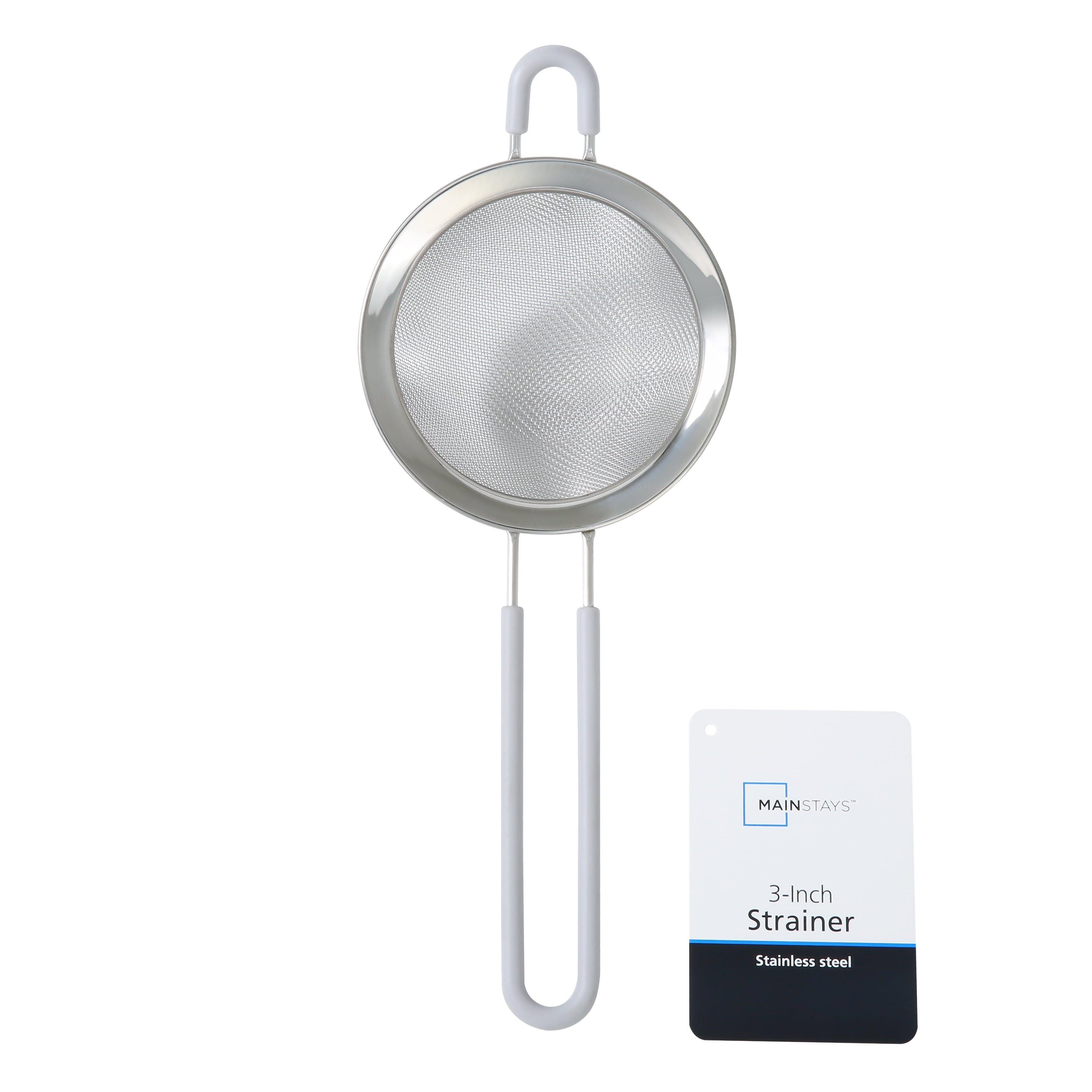Mainstays 3" Premium Stainless Steel Fine Mesh Strainer, Silver - Image 6