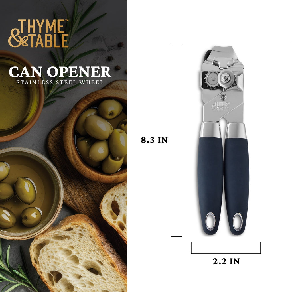 Thyme & Table Manual Stainless Steel Can Opener with Easy-Turn Knob - Image 4