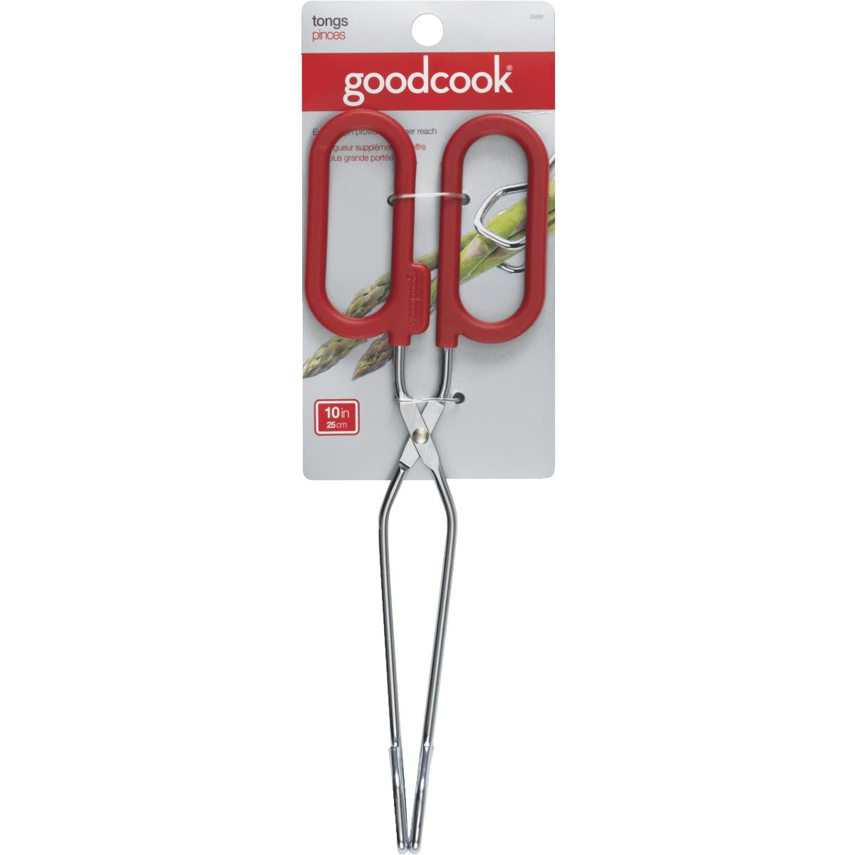 Kitchen Loop Tongs 10", Chrome, Silver/Red - Image 6