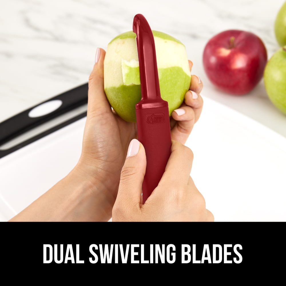 GORILLA GRIP Vegetable Peeler, Stainless Steel, Includes Blade Cover, Peels Potatoes Apples, Red - Image 5