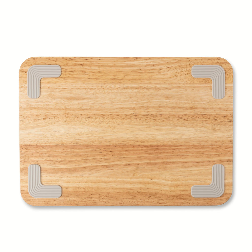 Thyme & Table Extra Large 14"x20" Rubberwood Cutting Board with Anti-Slip Grips - Image 2