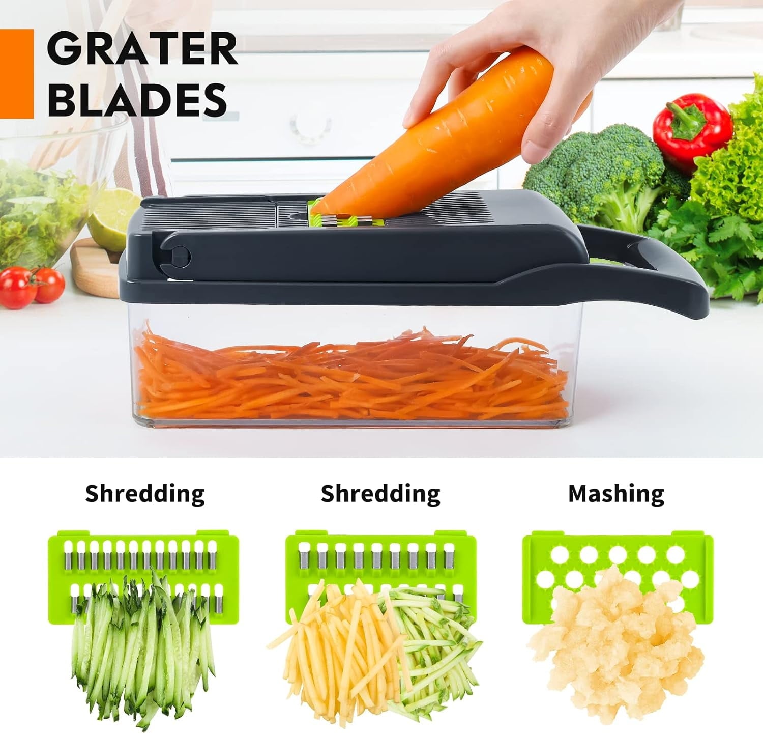 Vegetable Chopper, Pro Onion Chopper, 14 in 1Multifunctional Food Chopper, Kitchen Vegetable Slicer Dicer Cutter,Vegg... - Image 6