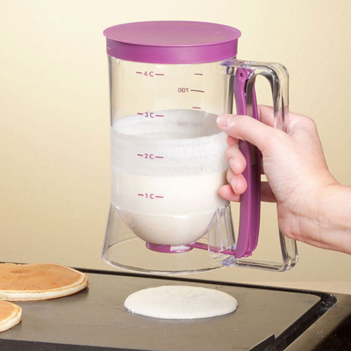 Jetcloudlive 900ML Batter Dispenser Pancake Cupcake Batter Separator with Measuring Label and Squeeze Handle Bracket ... - Image 5