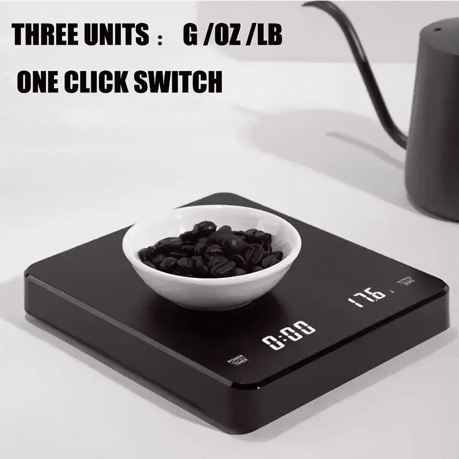 Digital Coffee Scale with Timer LED Screen Espresso USB 3kg Max.Weighing 0.1g High Precision Measures in Oz/ml/g Kitc... - Image 4