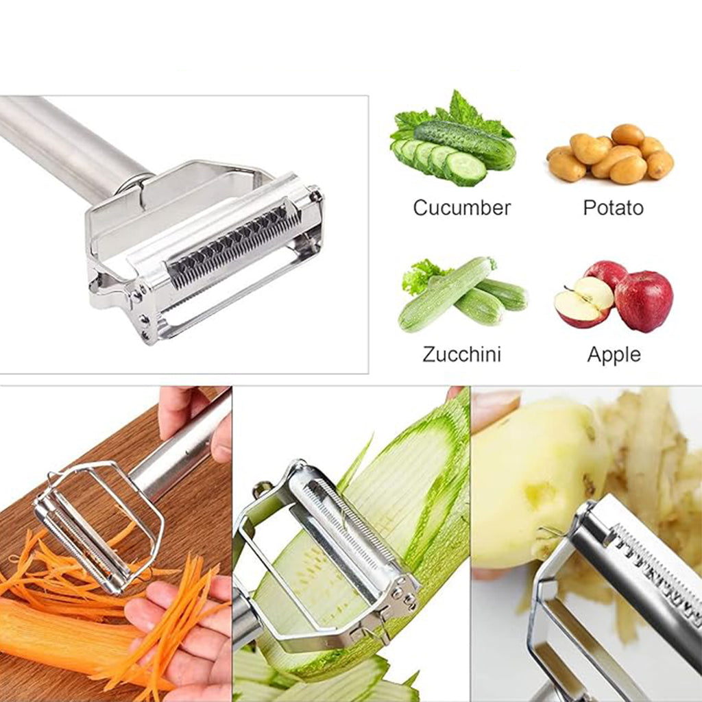 Julienne Peeler, Stainless Steel Vegetable Peeler, Double-Sided Blade Vegetable Julienne Cutter and Fruit Slicer, Dua... - Image 2