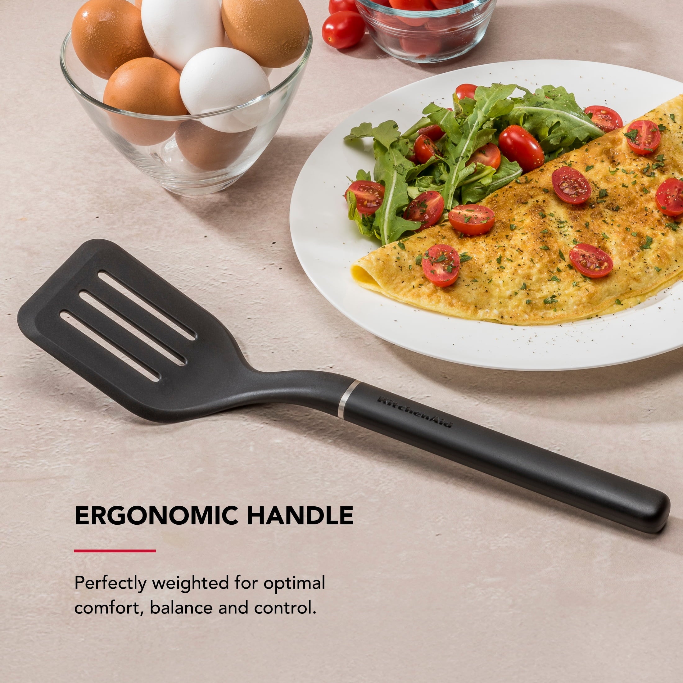 3-Piece Cooking Utensils Set with Ergonomic Handles, Black - Image 2