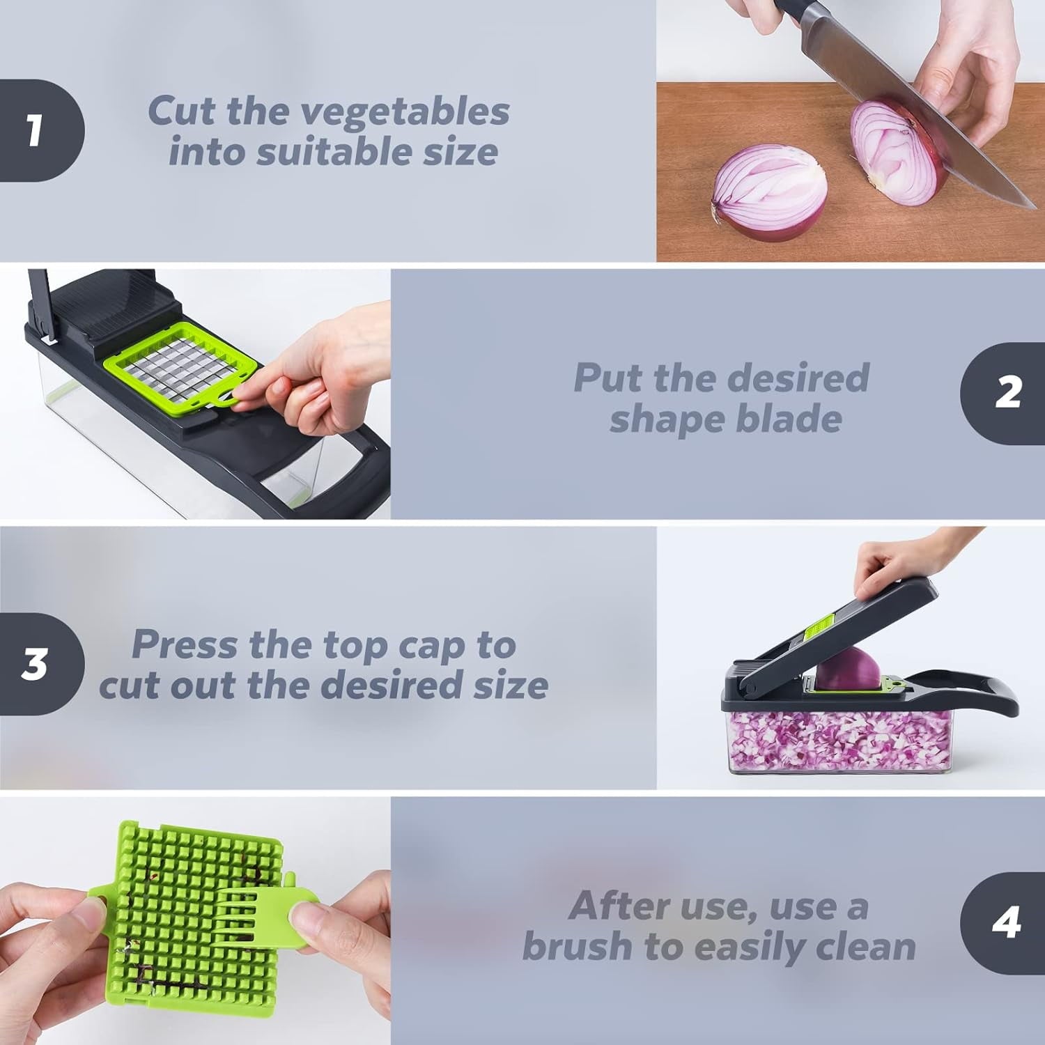 Vegetable Chopper, Pro Onion Chopper, 14 in 1Multifunctional Food Chopper, Kitchen Vegetable Slicer Dicer Cutter,Vegg... - Image 4