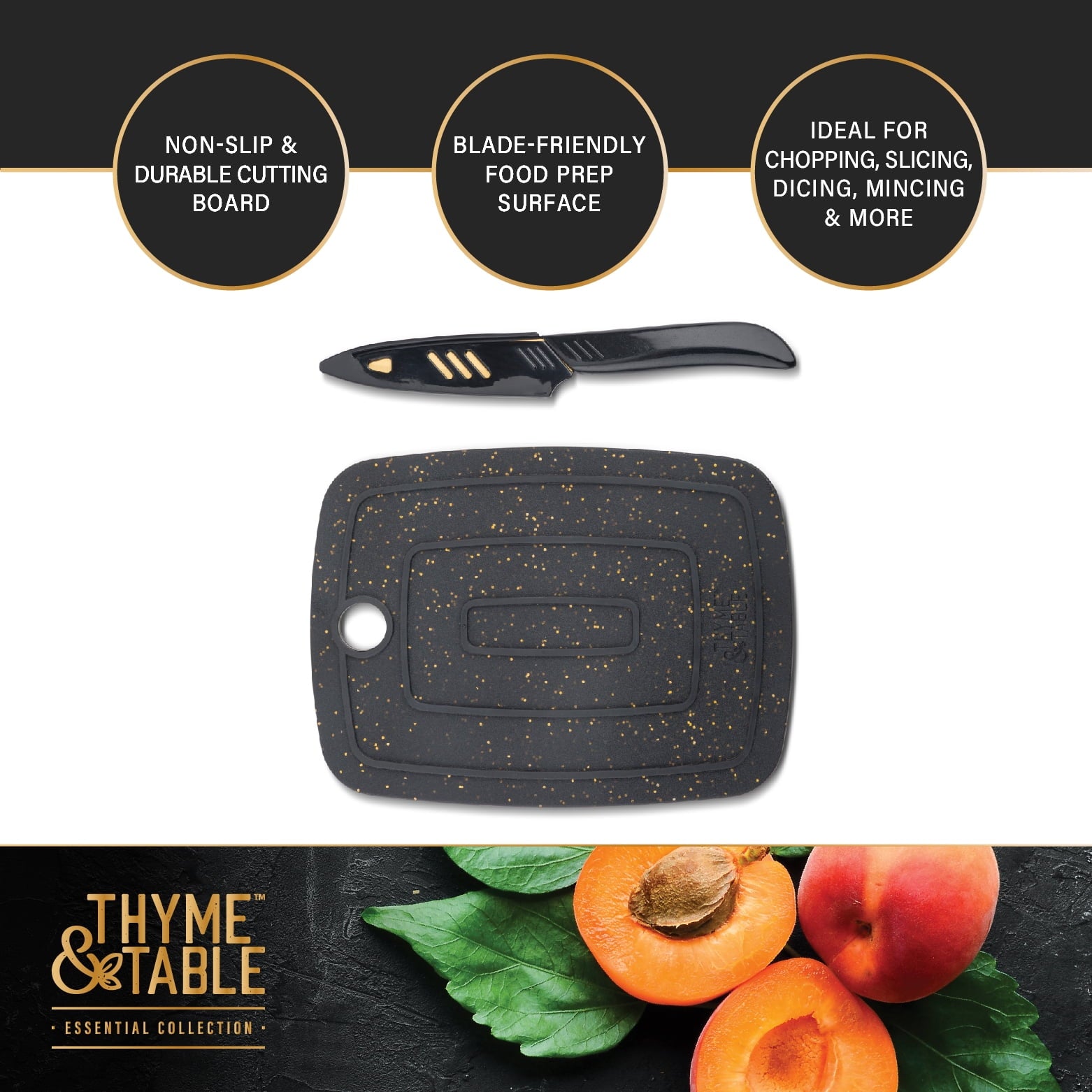 Thyme & Table Bar Board with Knife, 2-Piece Set - Image 4