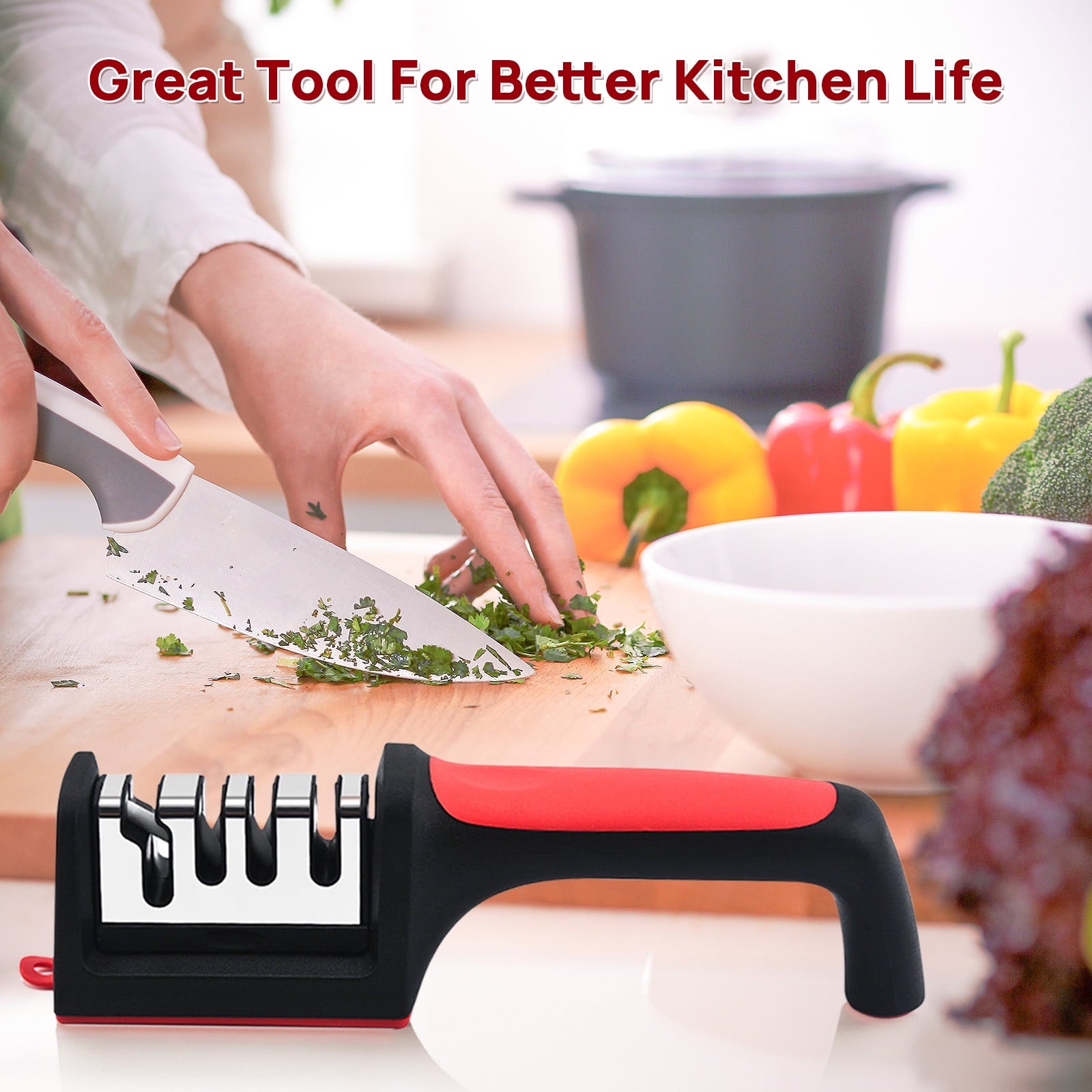 AGCAN 2 Pack Knife Sharpener, 4-Stage Kitchen Knife Sharpeners with Non-slip Base, Knife Sharpening System for Kitche... - Image 4