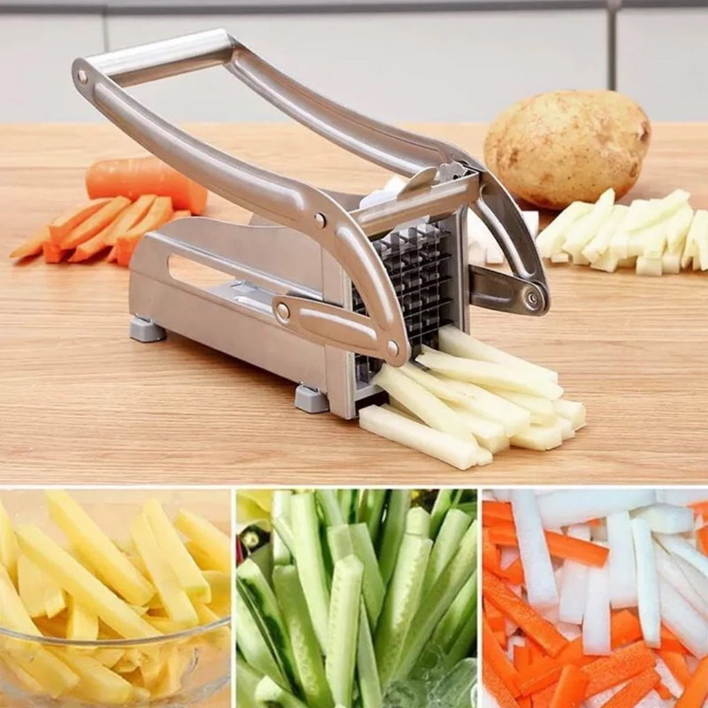 Dznils French Fry Cutter Multifunction Vegetable Fruit Chopper with 2 Stainless Steel Blades for French Fries Chips M... - Image 3