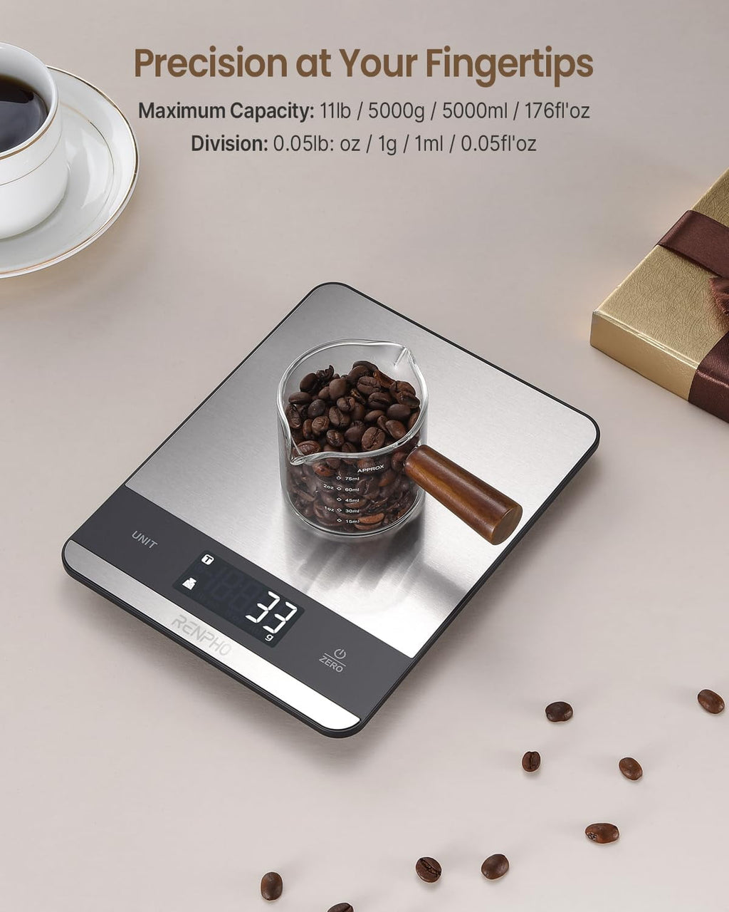 RENPHO Digital Kitchen Food Scale, 7 Units with Tare Function, Stainless Steel, 11lb - Image 6