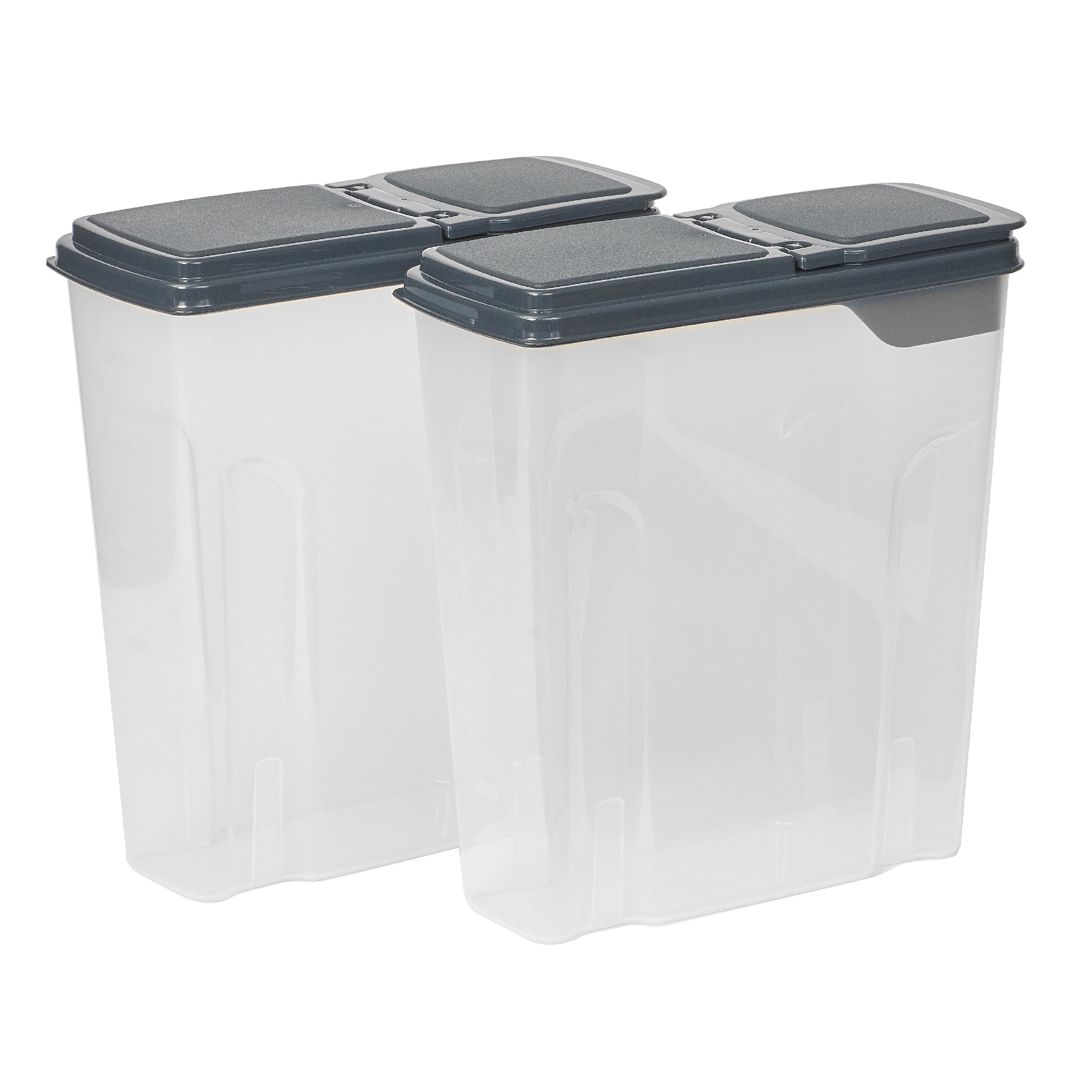 Mainstays 2-Pack Plastic Cereal Keeper Storage Containers, Kitchen Pantry Organizer Canisters for Cereal and Dry Food... - Image 2