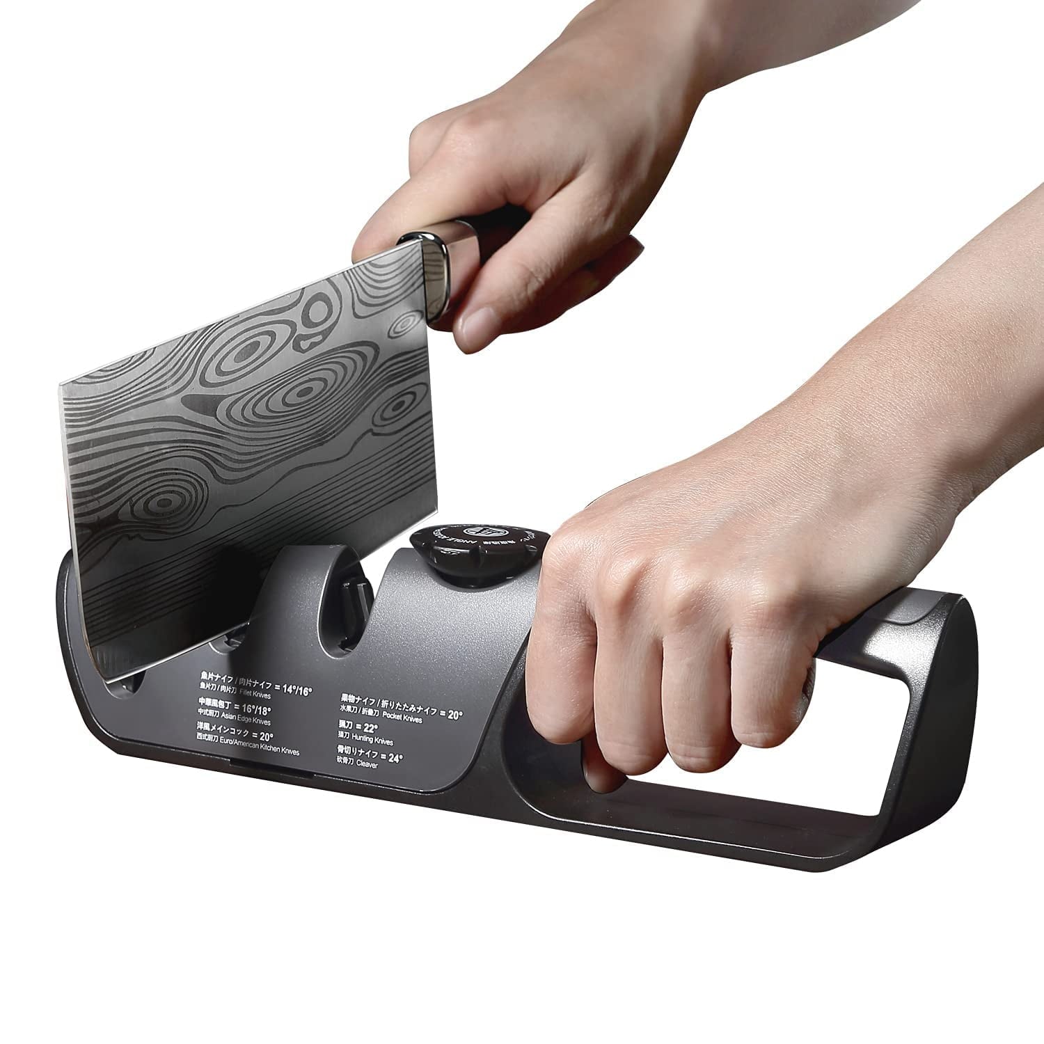 MITSUMOTO SAKARI Knife Sharpener, Japanese kitchen Knife Sharpener with Adjustable Angle Knob - Image 4