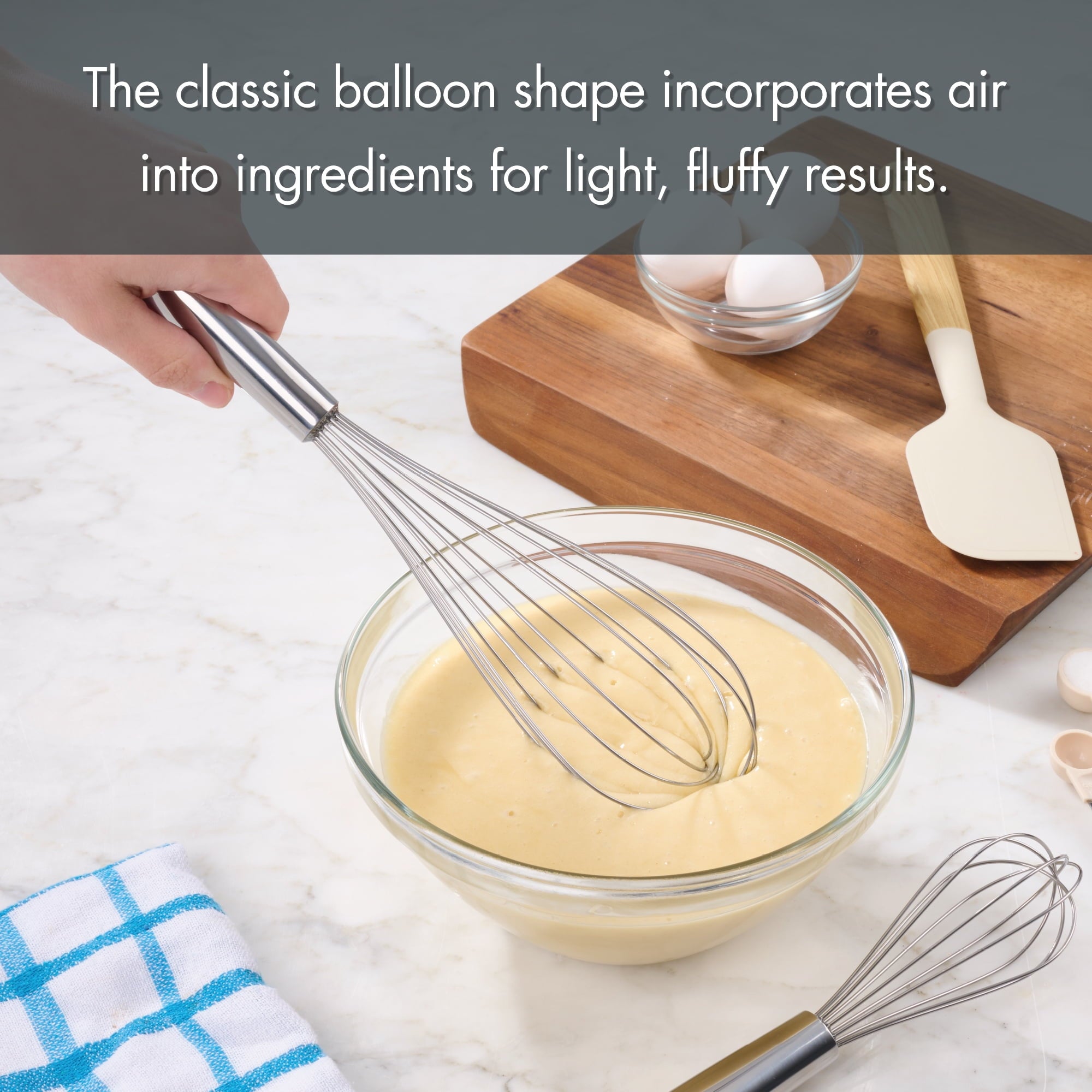 Mainstays 2 Piece Stainless Steel Balloon Whisk, 11.8 inch and 8.85 inch - Image 3