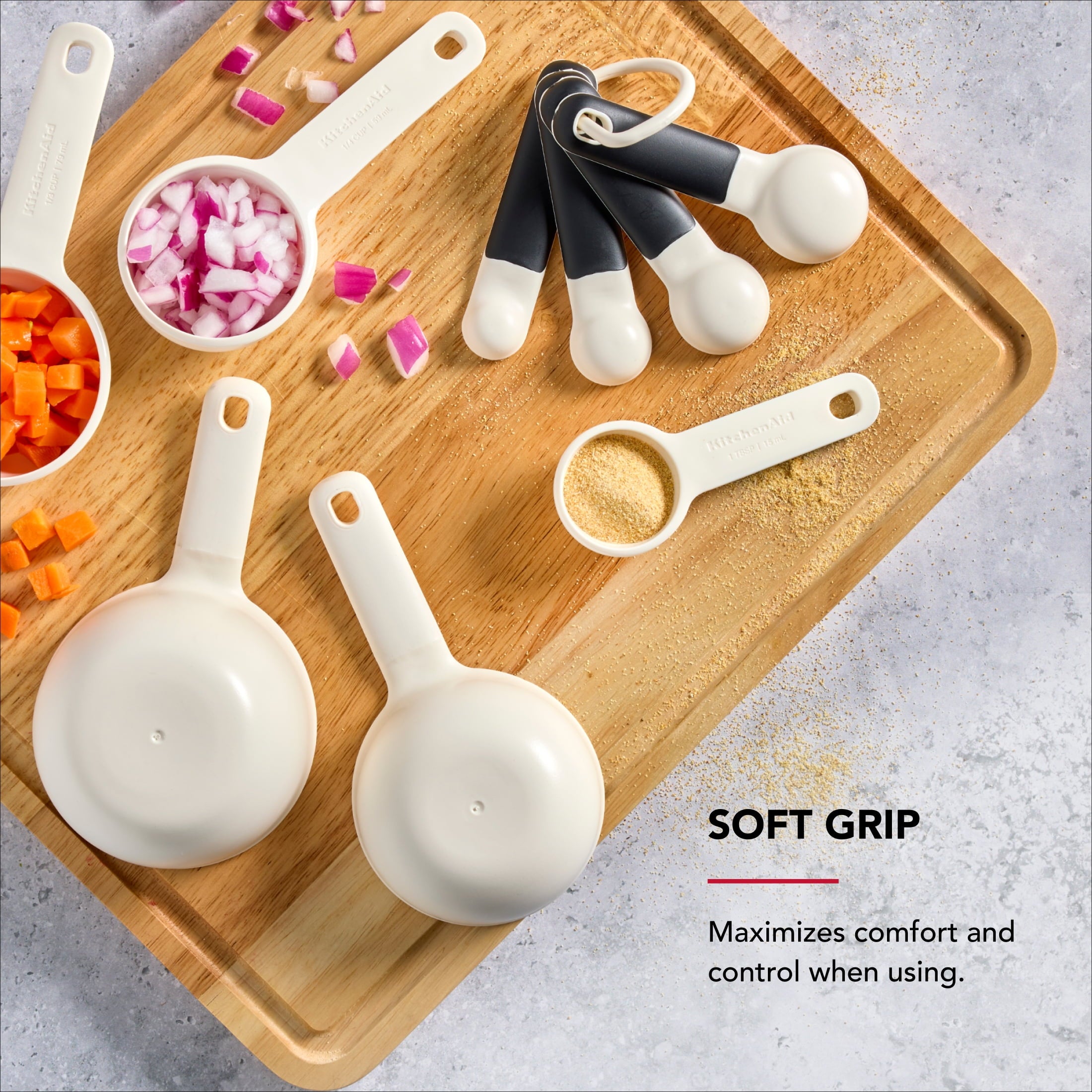 9-Piece Plastic Stackable Measuring Cup and Spoons Set for Cooking, Porcelain - Image 5