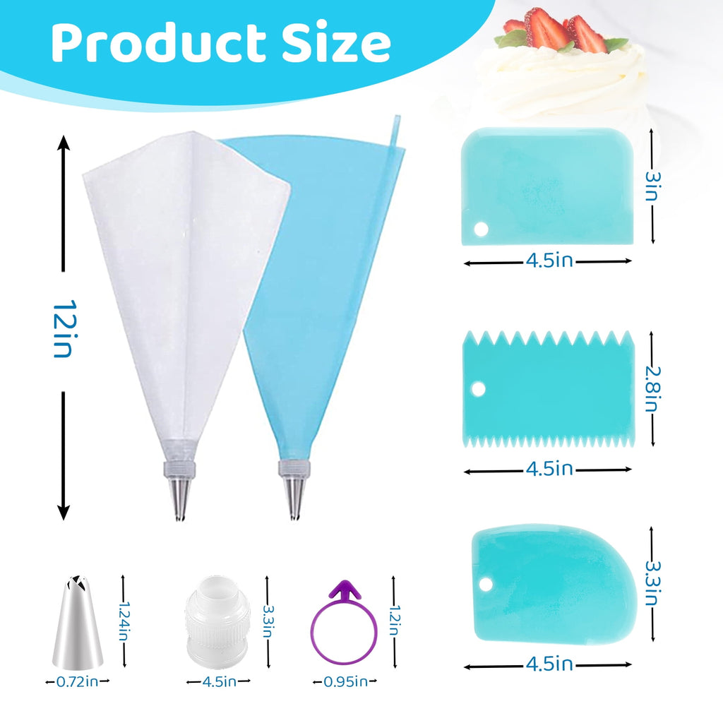 Godance 176 Pcs Piping Bags and Tips Set, Disposable Cake Decorating Bags Set with Reusable Tips, Decorating Frosting... - Image 2