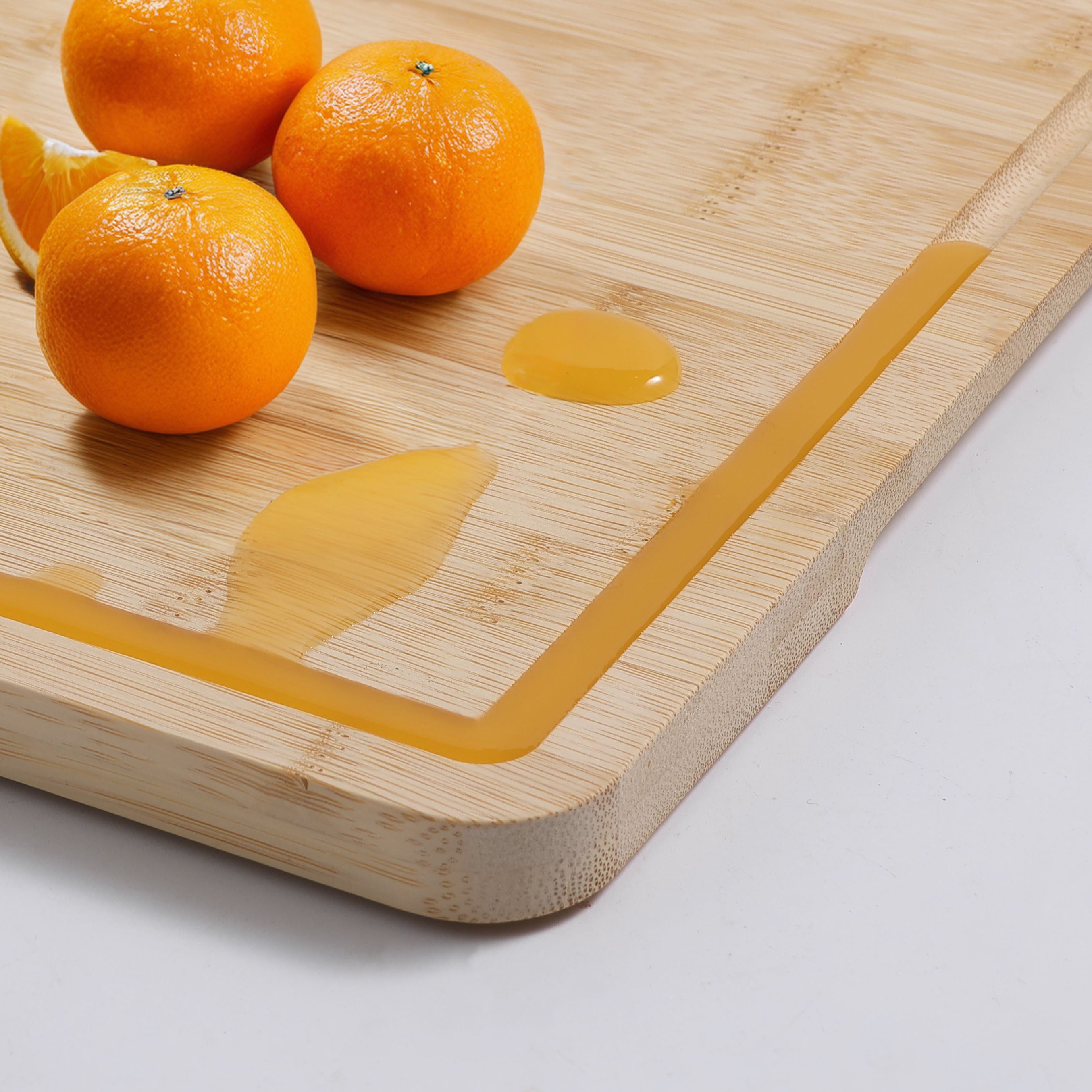 Mainstays 8.5" x 11" Non-Slip Bamboo Cutting Board, 100% Natural Bamboo Color, with Juice Groove - Image 4