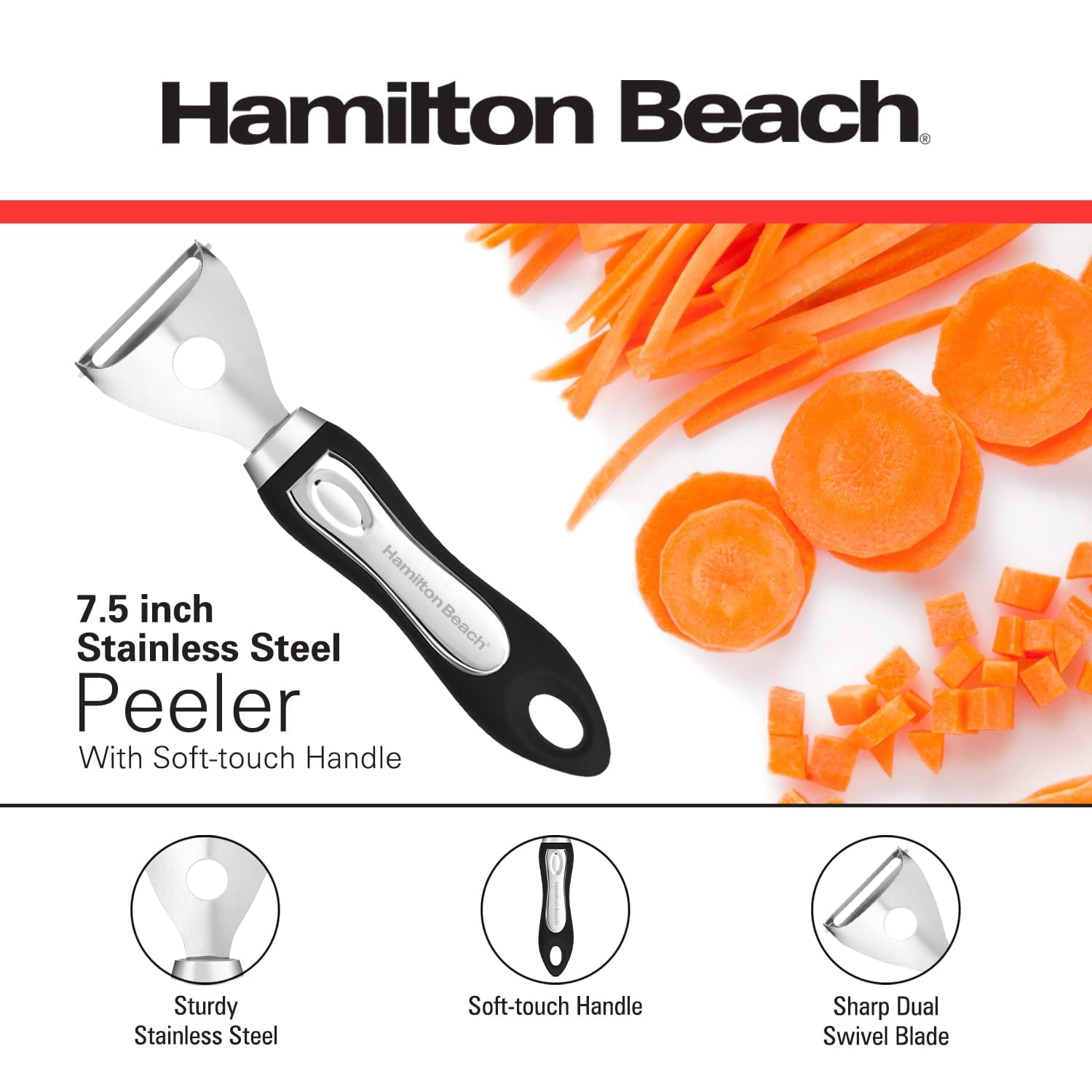 Y Shape Peeler Stainless Steel 7.5in Soft Touch Handle, Vegetable Y shape Peeler Ergonomic Non-Slip Handle & Sharp Bl... - Image 2