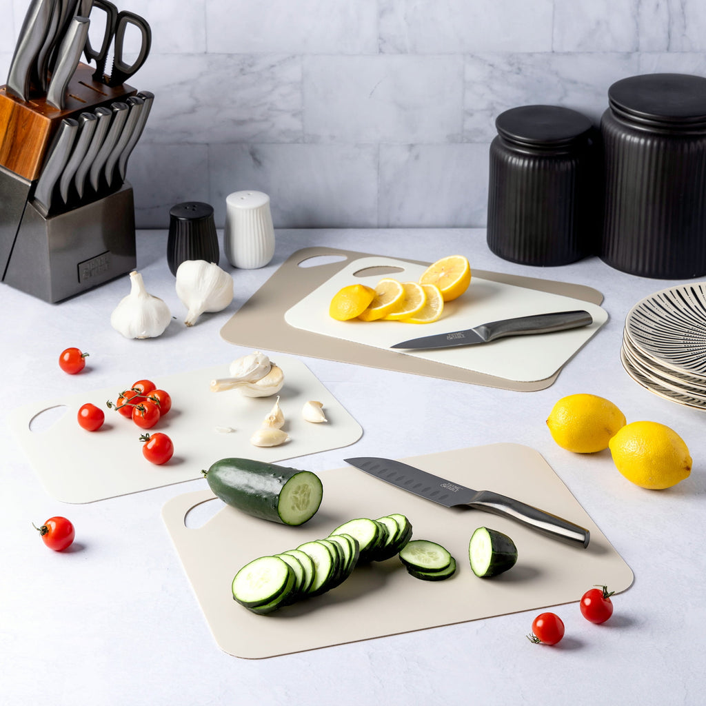 Thyme & Table 4-Piece Poly Cutting Mats SM 7.5"x11.4", MD 9.8"x13.4" - Cream - Image 4