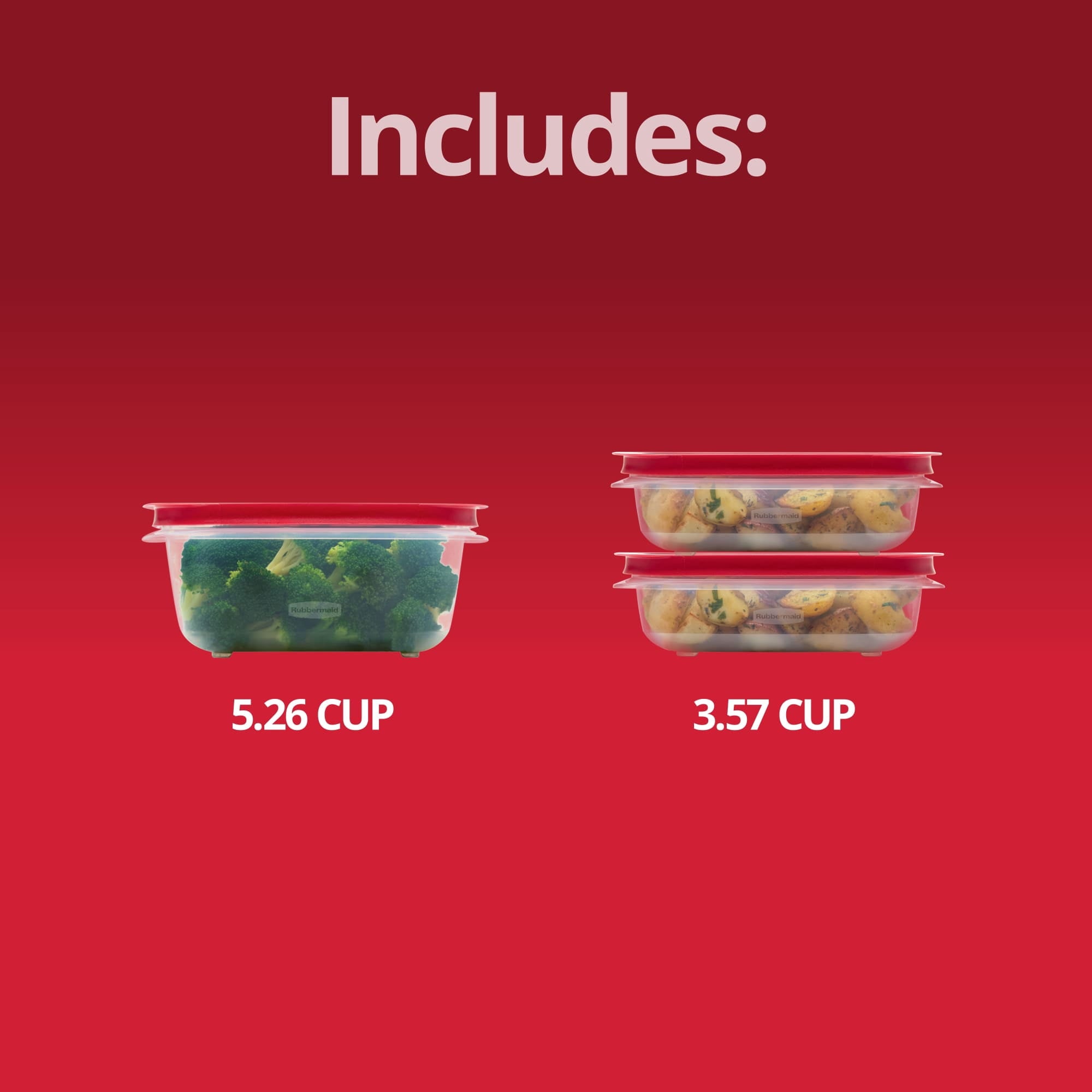 Rubbermaid 3.57-Cup (2) and 5.26-Cup EasyStore Rectangle Containers, 3 Pack, Food Storage Containers, Food Storage Co... - Image 6