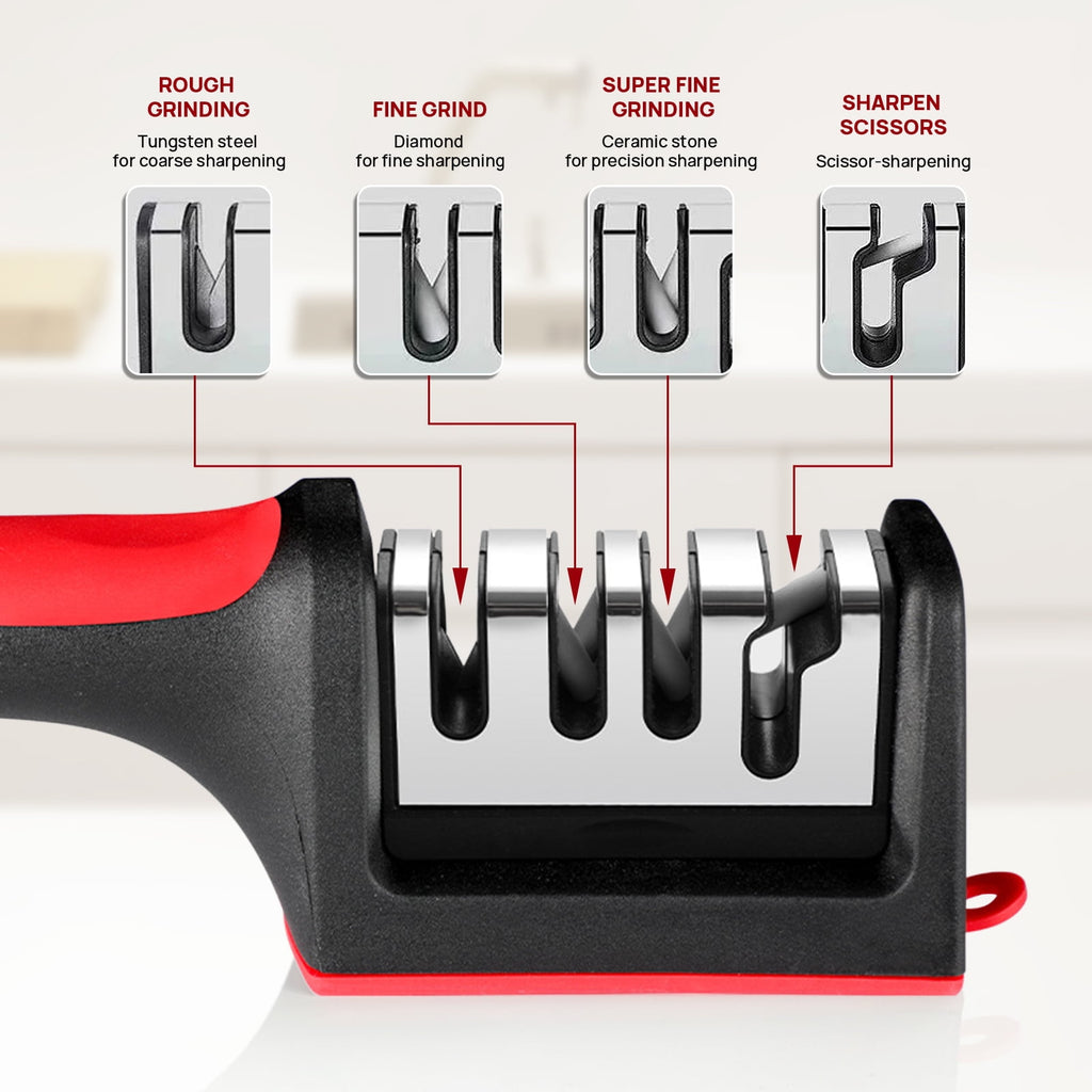 AGCAN 2 Pack Knife Sharpener, 4-Stage Kitchen Knife Sharpeners with Non-slip Base, Knife Sharpening System for Kitche... - Image 3