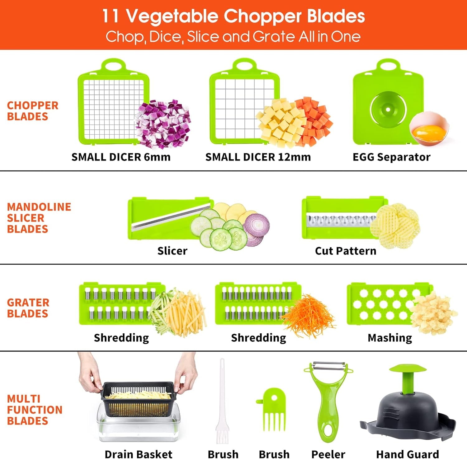 Vegetable Chopper, Pro Onion Chopper, 14 in 1Multifunctional Food Chopper, Kitchen Vegetable Slicer Dicer Cutter,Vegg... - Image 5