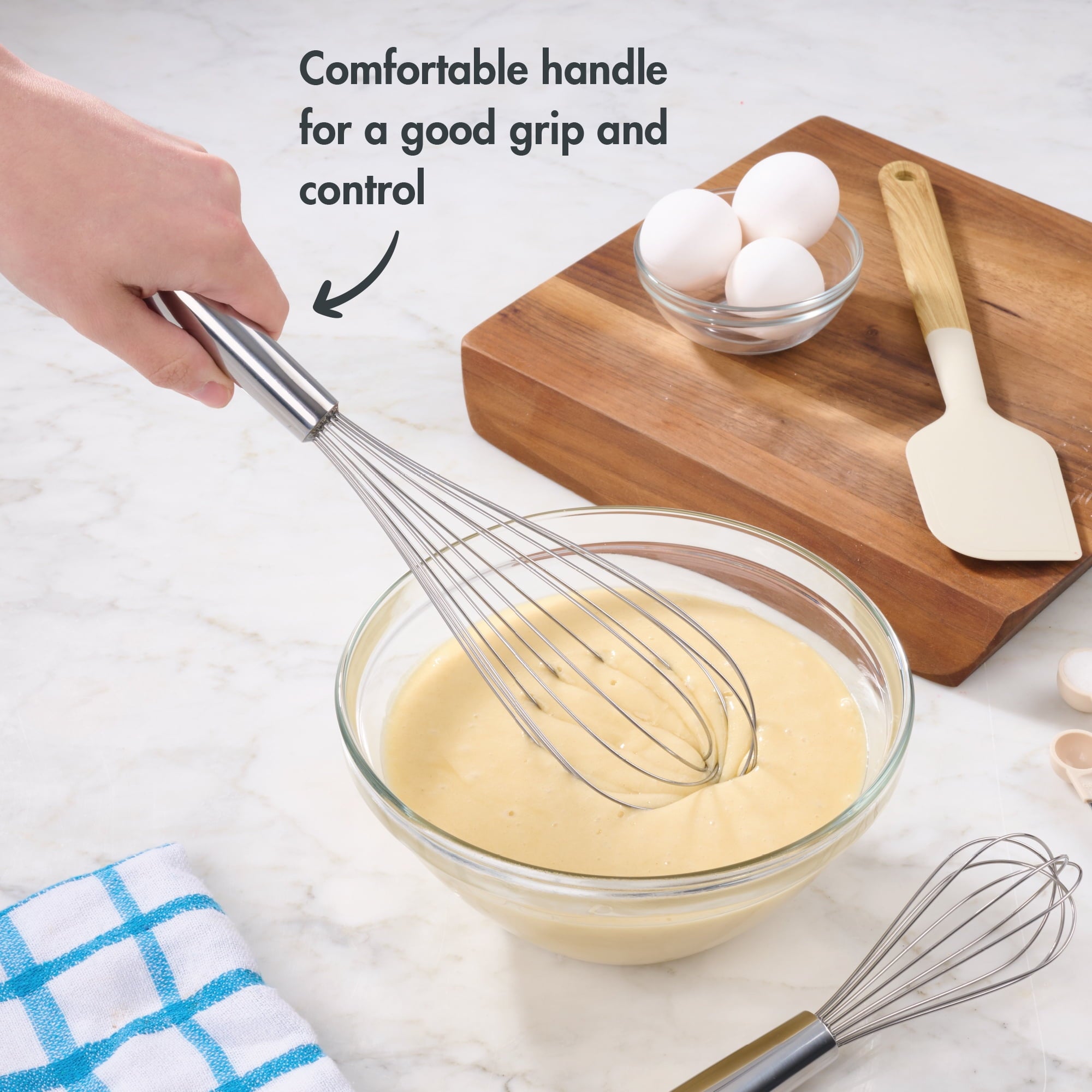 Mainstays 2 Piece Stainless Steel Balloon Whisk, 11.8 inch and 8.85 inch - Image 5