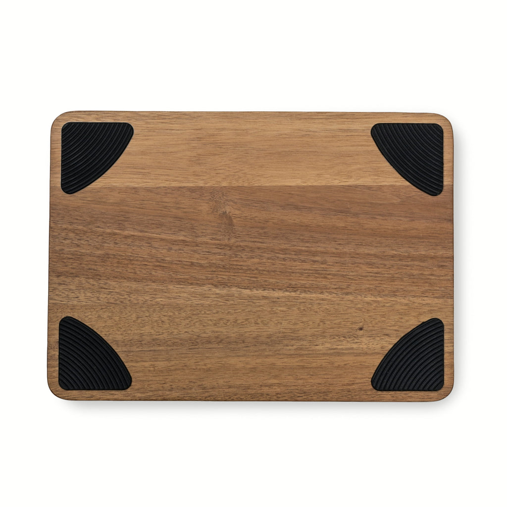 Thyme & Table Medium 10"x14" Acacia Wood Cutting Board with Triangle Shaped Anti-Slip Grips - Image 2