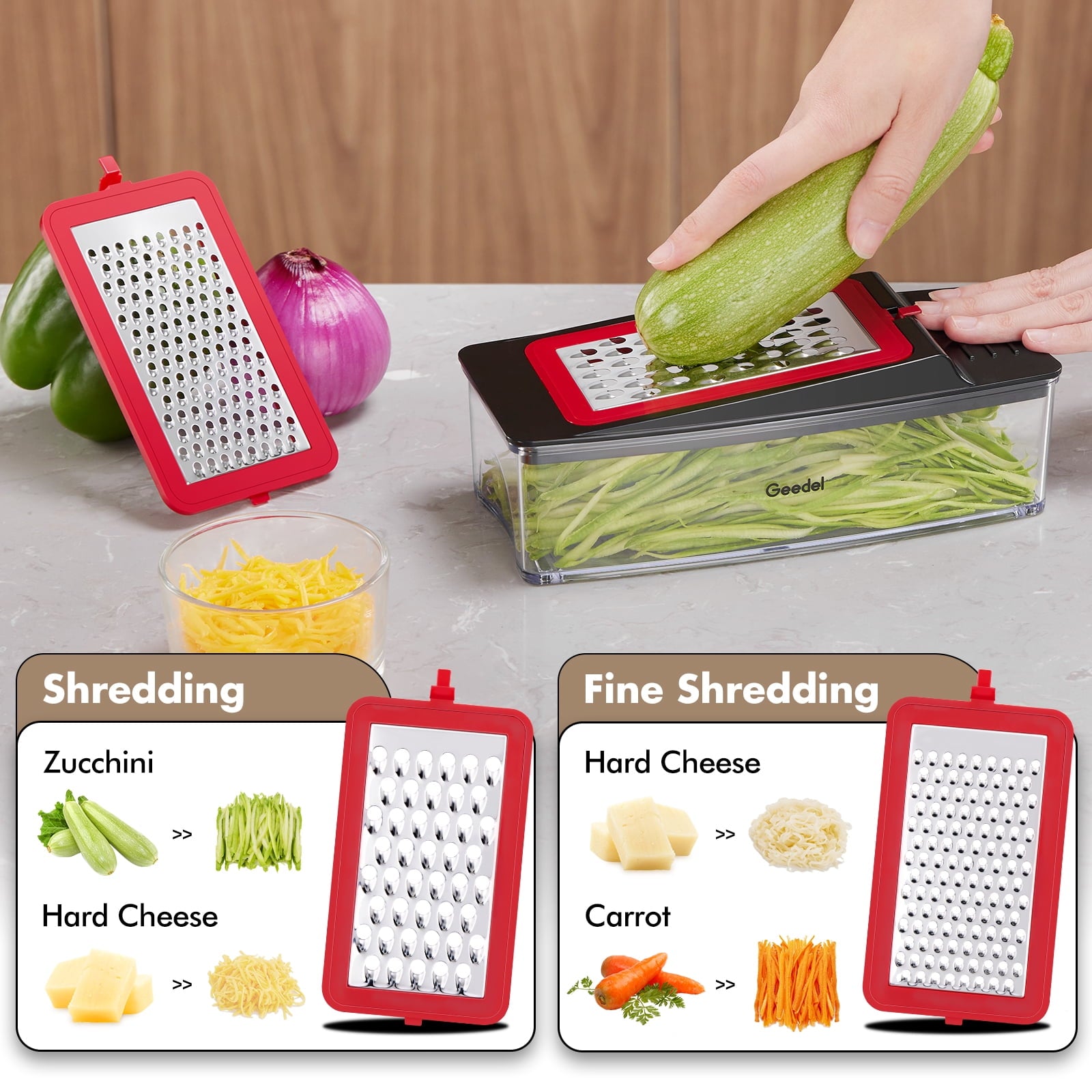 Geedel Vegetable Cutter, Onion Cutter Pro Food Chopper, Kitchen Vegetable Slicer Dicer Cutter Grater, Veggie Chopper ... - Image 3