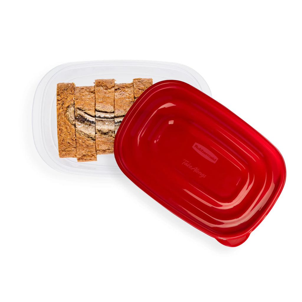 Rubbermaid TakeAlongs, 8 Cups, 2 Packs, Red, Plastic Deep Rectangle Food Storage Containers - Image 3