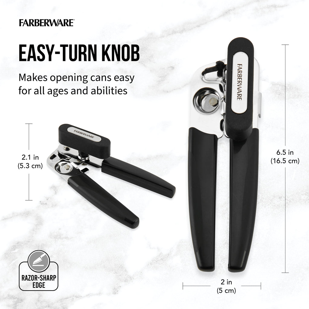 Pro Stainless Steel Portable Can Opener with Black Handle - Image 4