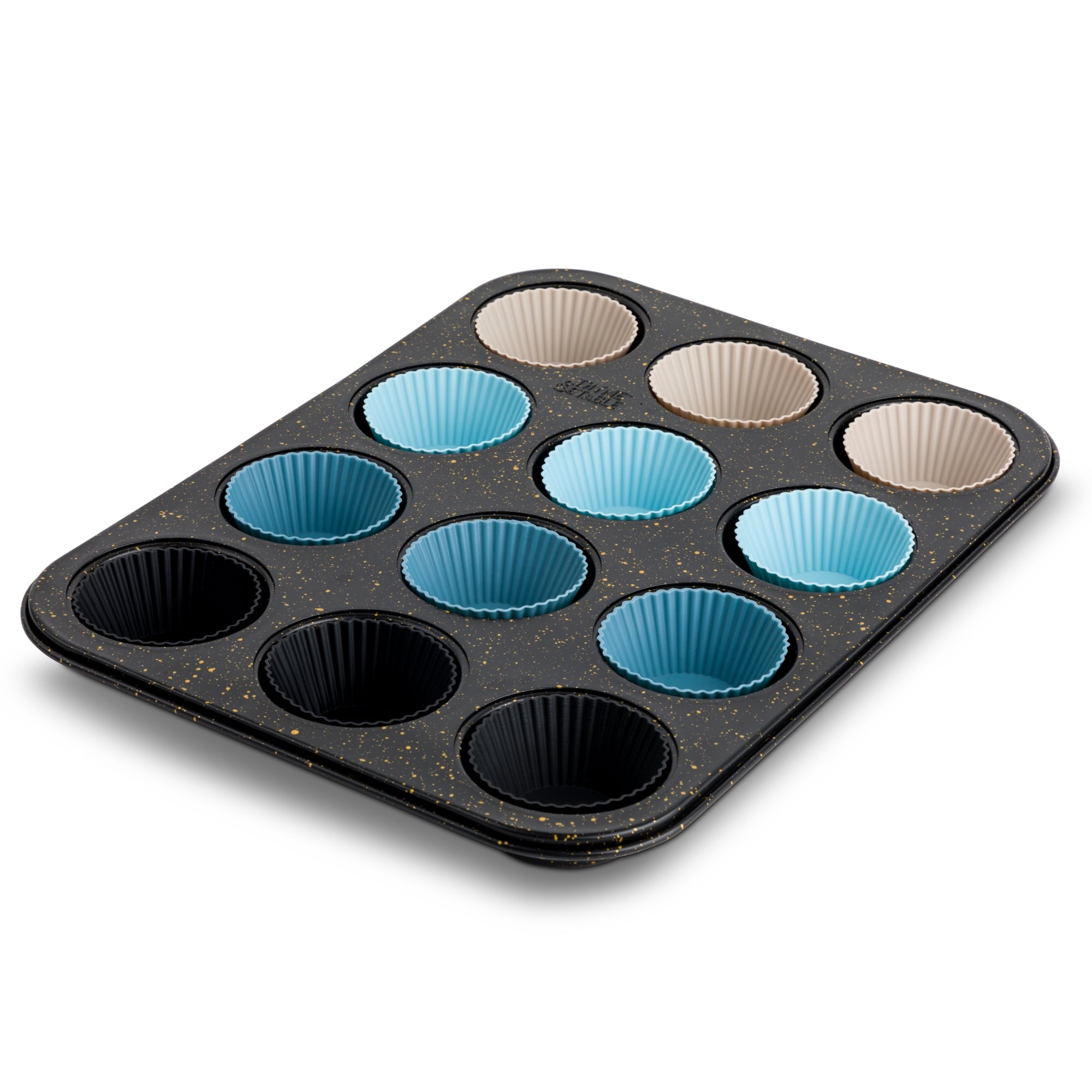 Thyme & Table 12 Cup Nonstick Muffin Pan with Silicone Baking Cups - Black - Image 5