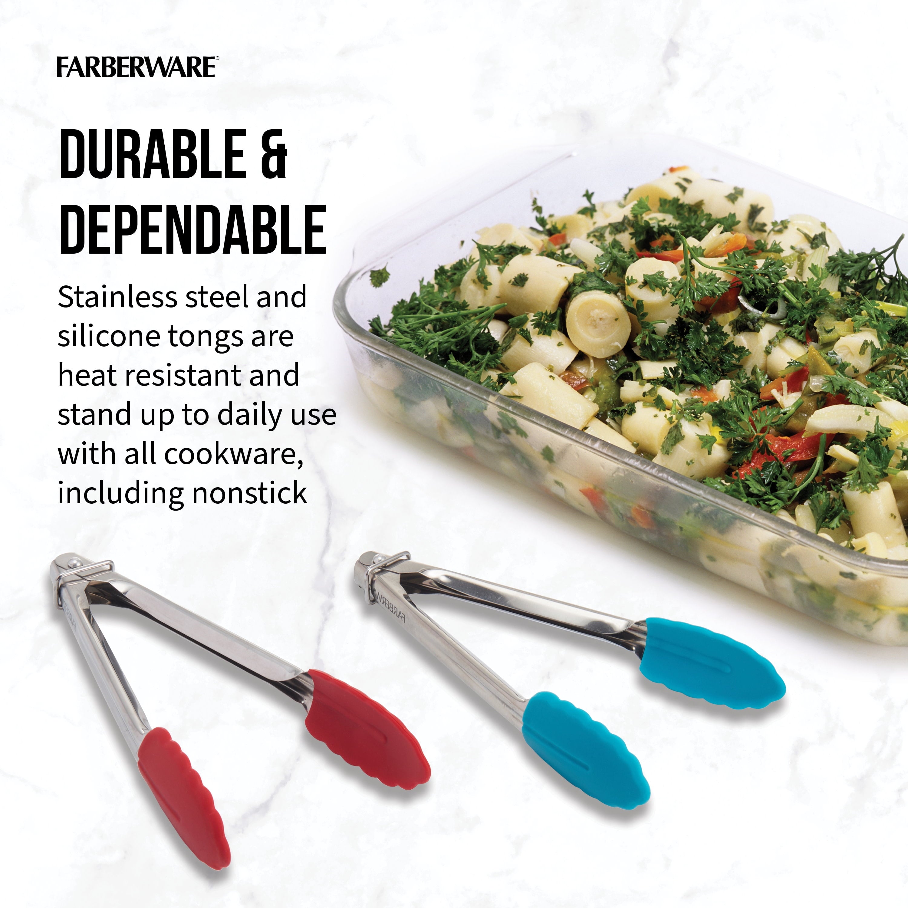 Stainless Steel Mini Locking Tongs with Silicone Tips, 2 Count, in Assorted Colors - Image 3