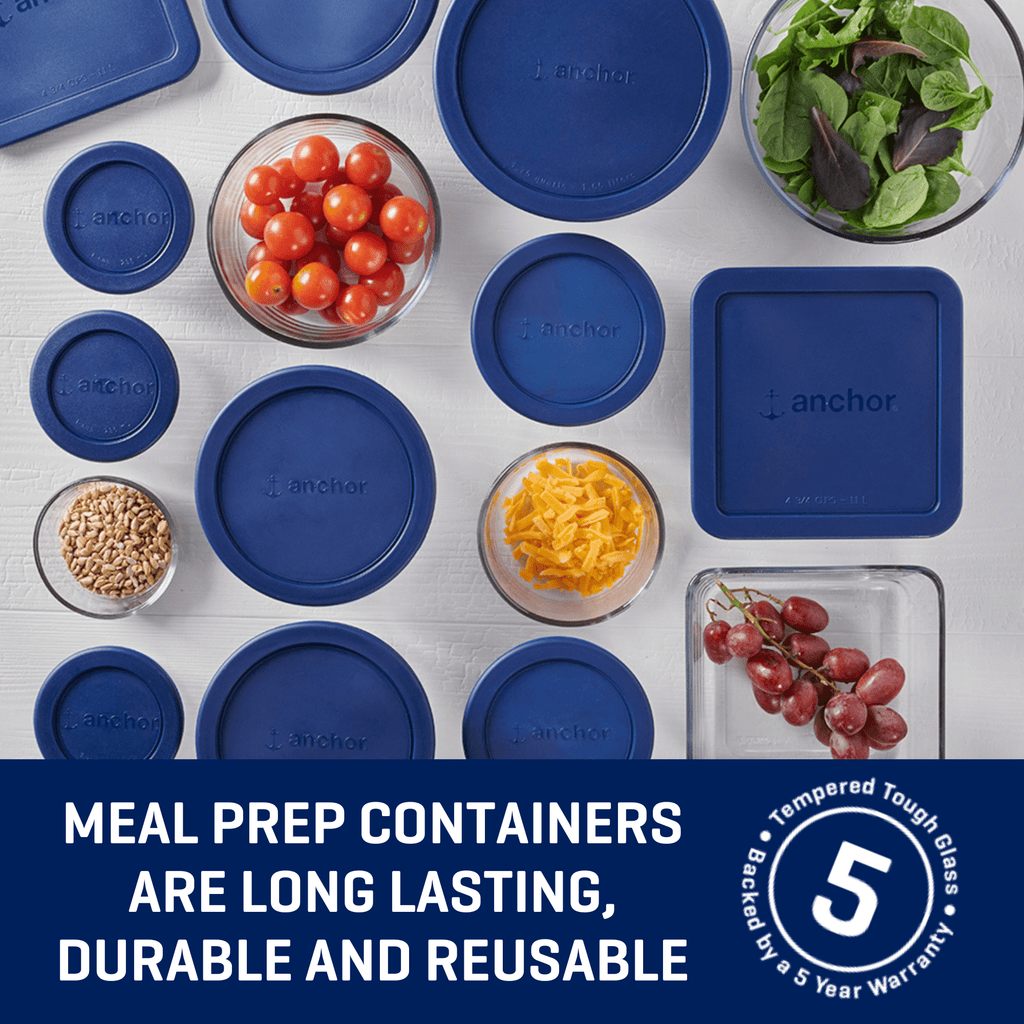 Anchor Hocking Glass Food Storage Containers with SnugFit Lids, 30 Piece Set - Image 4