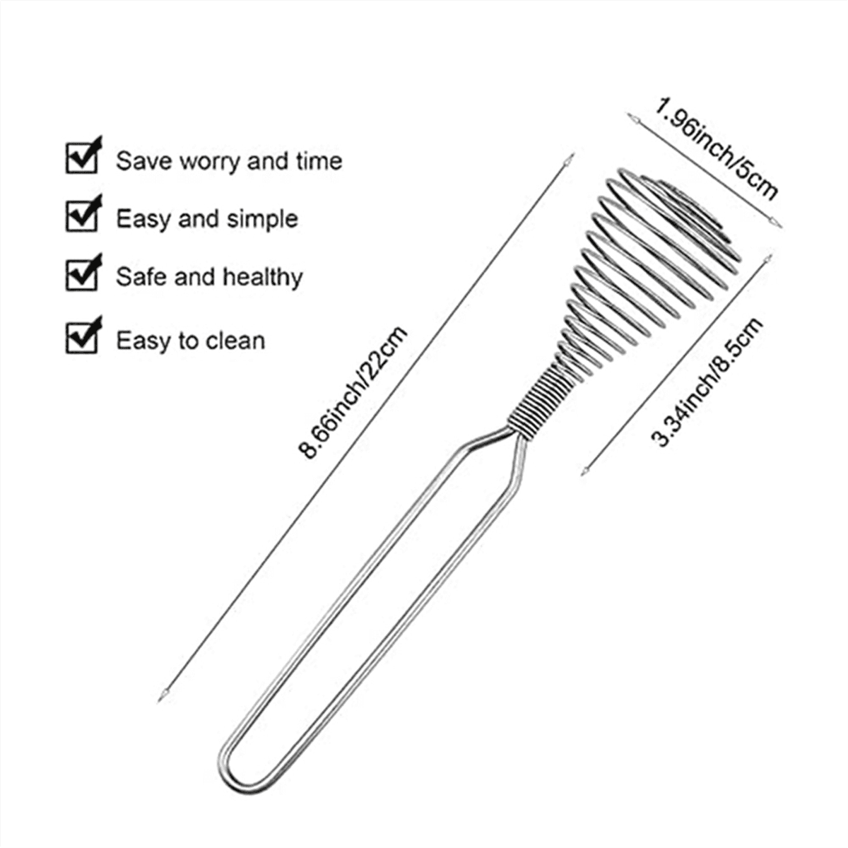 Stainless Steel Spring Coil Whisk Wire Whip-Cream Egg Beater Gravy-Cream Hand Mixer Kitchen Tool Accessories for Mixing - Image 4