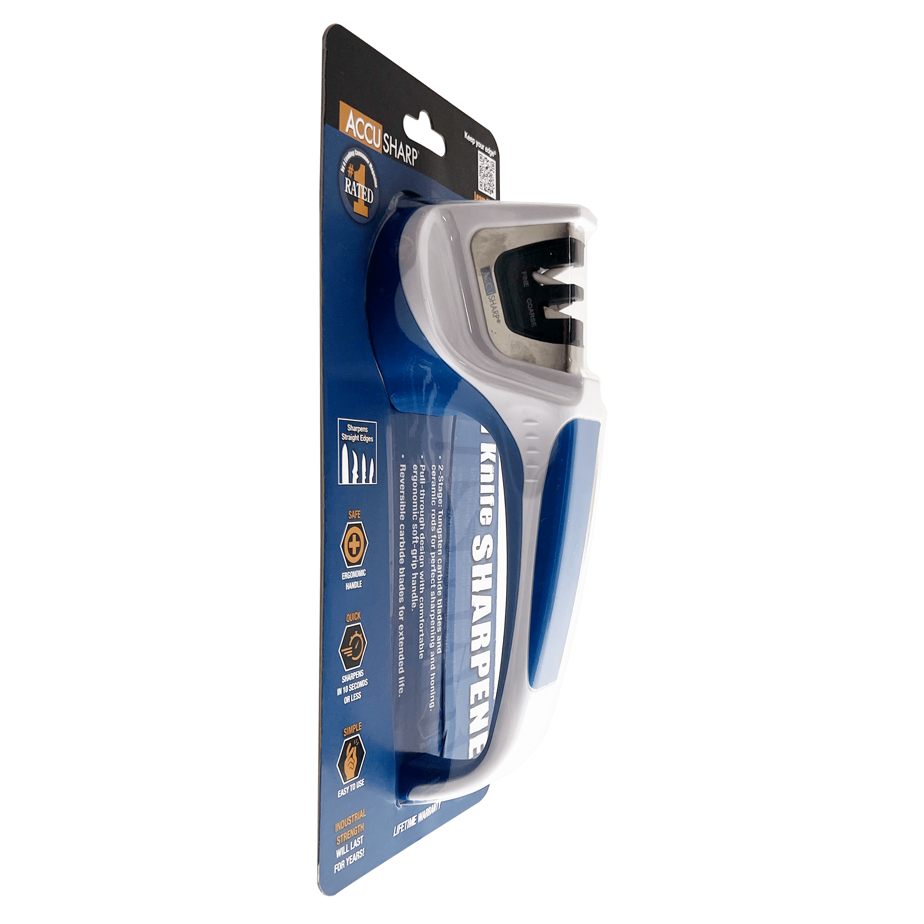 AccuSharp Pull Through Knife Sharpener with Tungsten Carbide Blades; Two-Stage Sharpener - Image 2