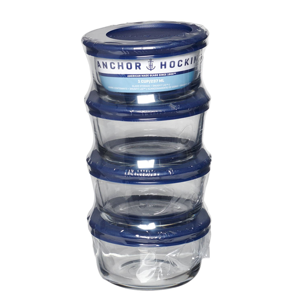 Anchor Hocking Glass Food Storage Containers with Lids, 1 Cup Round, Set of 4 - Image 5