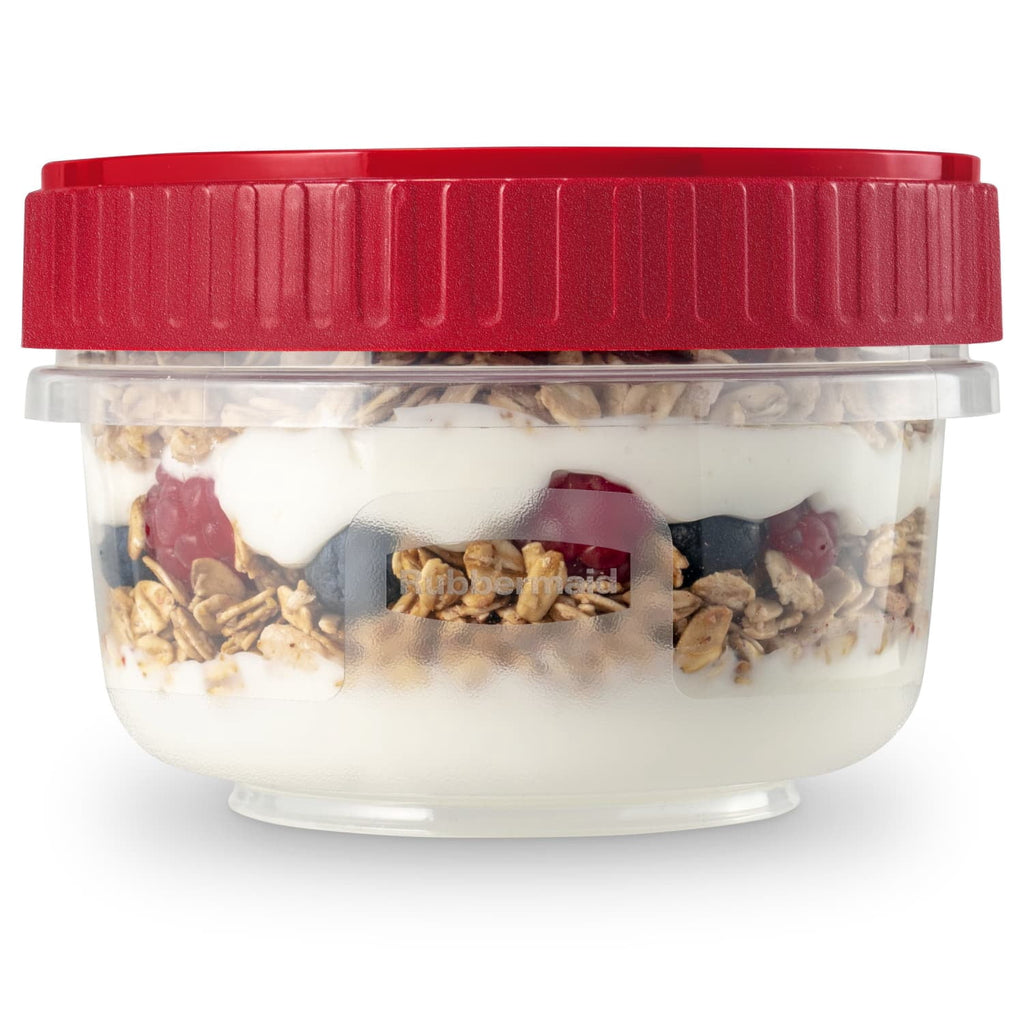 (3 pack) Rubbermaid TakeAlongs Twist & Seal 1.6-Cup Food Storage Containers, Ruby Red, 3 pack - Image 2