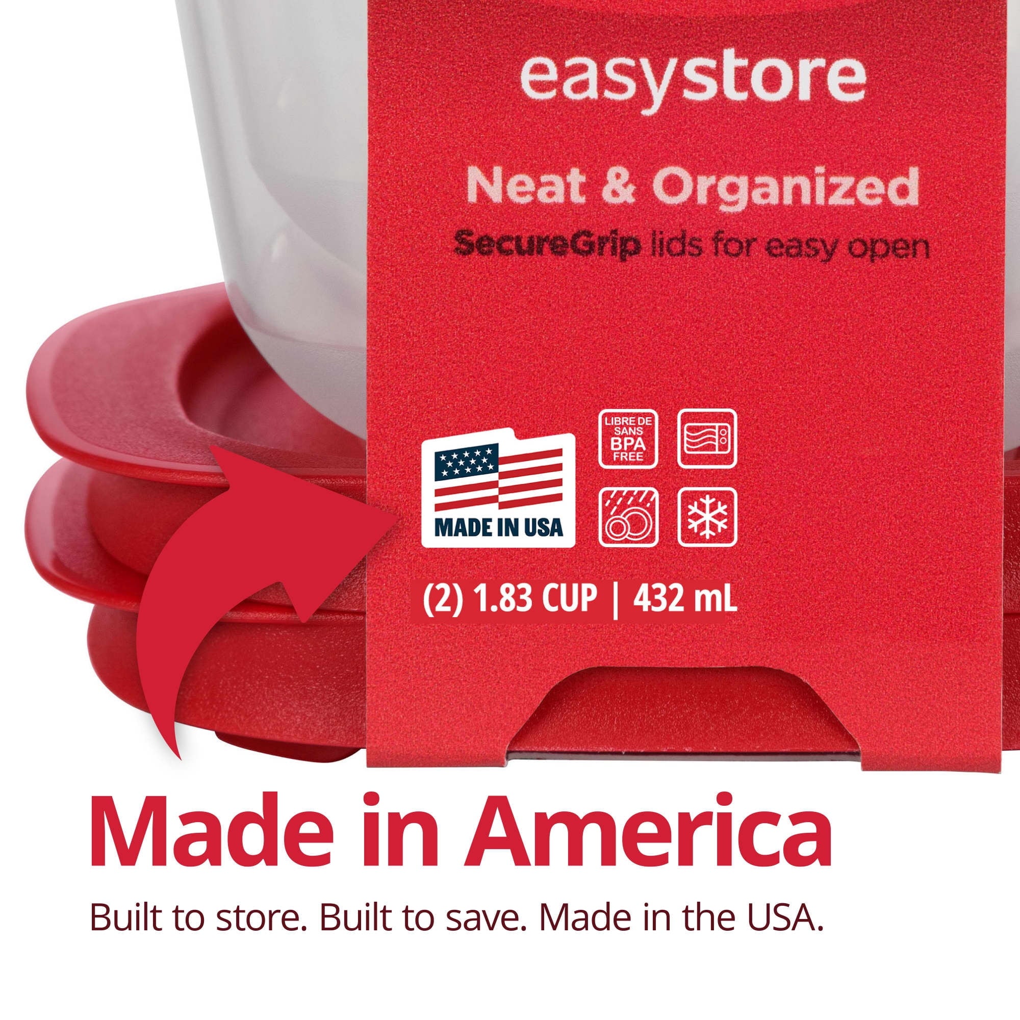 Rubbermaid 3.57-Cup (2) and 5.26-Cup EasyStore Rectangle Containers, 3 Pack, Food Storage Containers, Food Storage Co... - Image 4