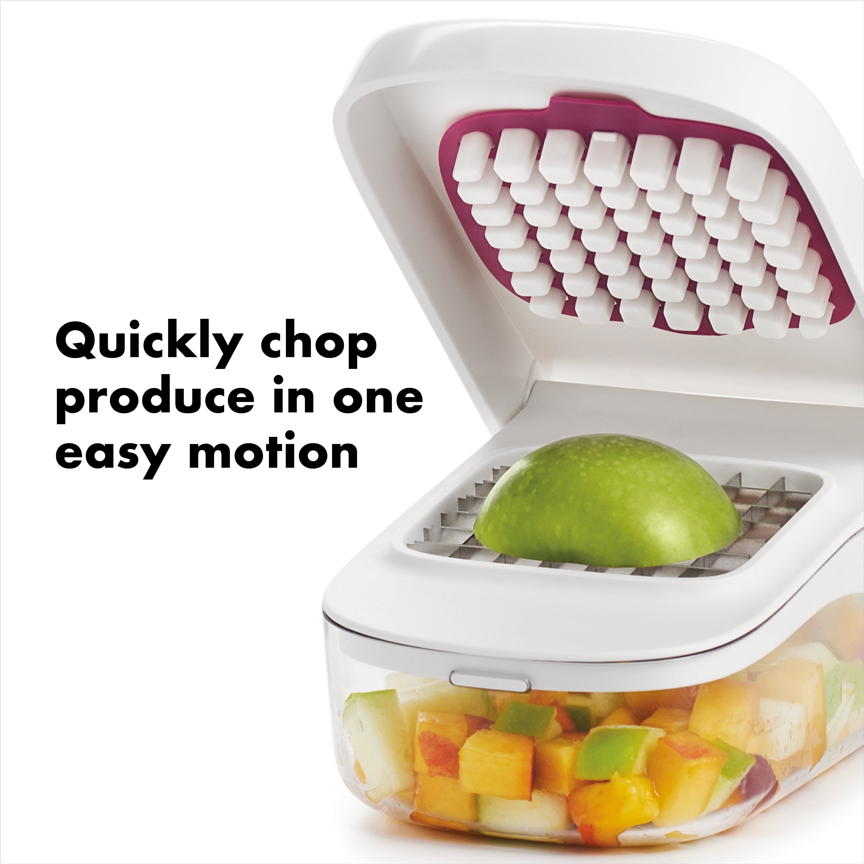 OXO Softworks Stainless Steel Blade Vegetable Chopper with Easy Pour Opening - Image 6