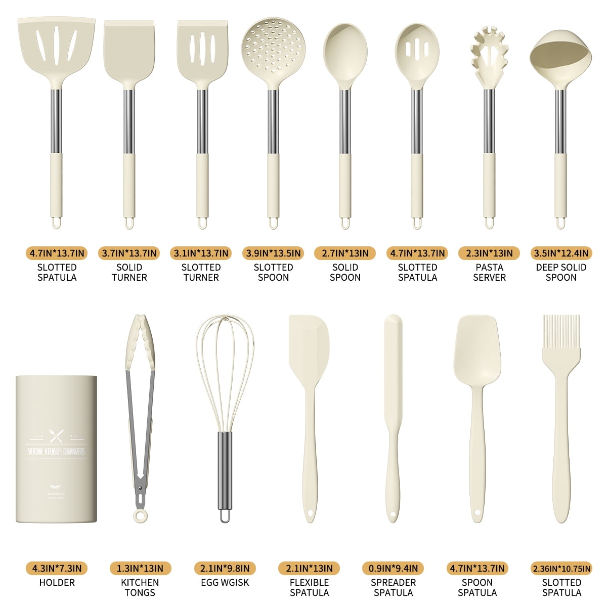 GPED Silicone Cooking Utensil Set, 30 Pcs Kitchen Utensils Set with Stainless Steel Handle, Food Grade Silicone Spatu... - Image 2