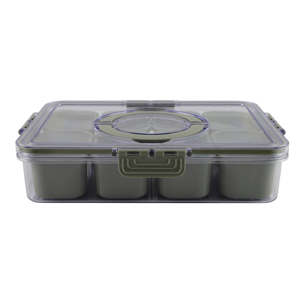 8-Compartment Snackle Box, Charcuterie and Snack Container, Divided Serving Tray with Lids and Handle, Dishwasher Saf... - Image 4