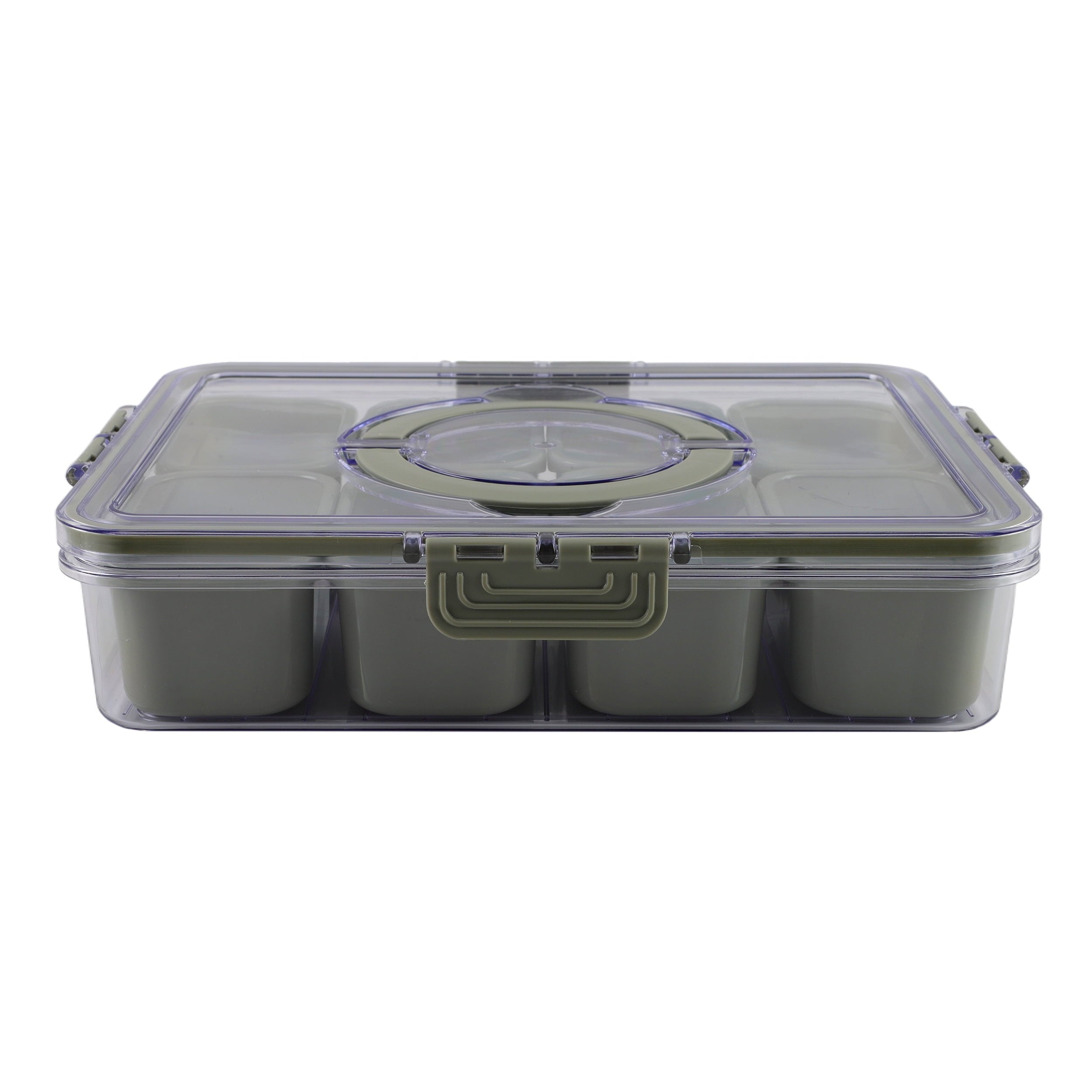 8-Compartment Snackle Box, Charcuterie and Snack Container, Divided Serving Tray with Lids and Handle, Dishwasher Saf... - Image 4