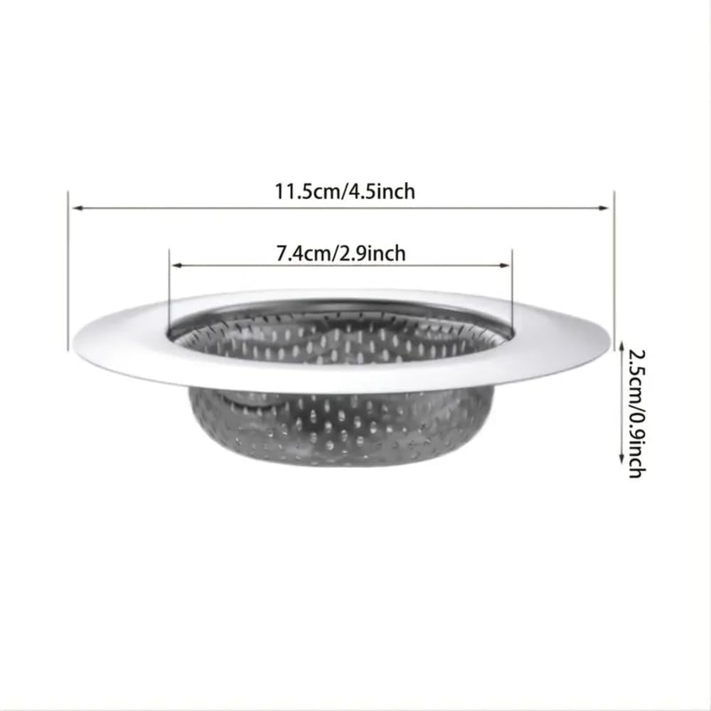 2 Pack Sink Strainer Sets - Large Wide Rim 4.5" Stainless Steel Strainer with Rust-Free Function and Anti-Clogging Mi... - Image 3