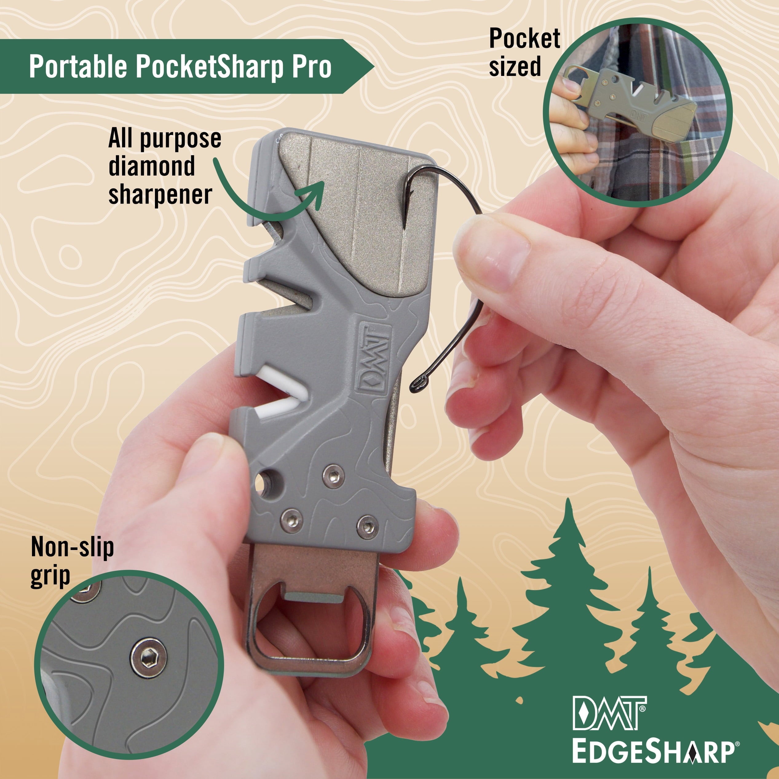 DMT PocketSharp Pro Multi-Stage Compact Multi-Tool Diamond Sharpener for Knives & Outdoor Use With Integrated Bottle ... - Image 2