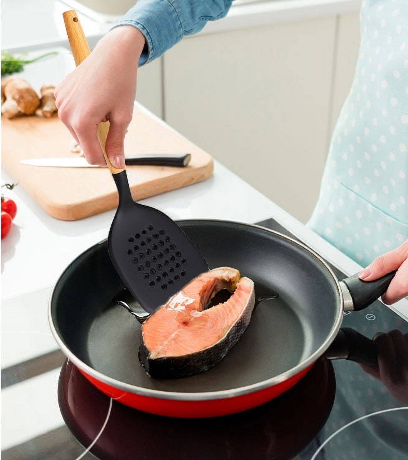Mainstays Nylon Slotted Kitchen and Cooking Utensil Turner, 13" L, Black - Image 6