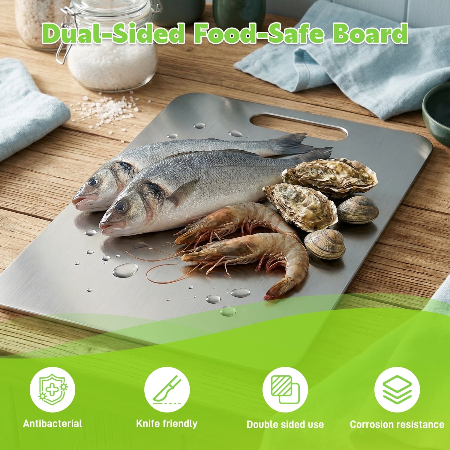 Titanium Cutting Board 2025 New Upgrade 100% Pure Titanium Cutting Boards for Kitchen - Double-Sided Food-Grade Chopp... - Image 2